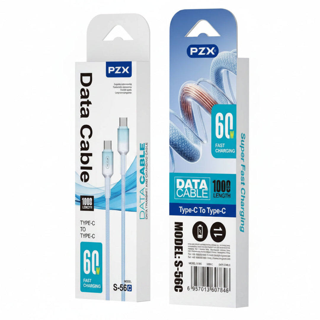 Cable PZX De Carga Typec a Typec de Hasta 60w de Potencia S-56C