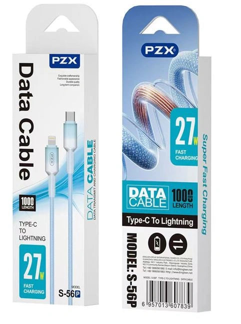 Cable PZX De Carga De Typec a Lightning Hasta 27w S-56P