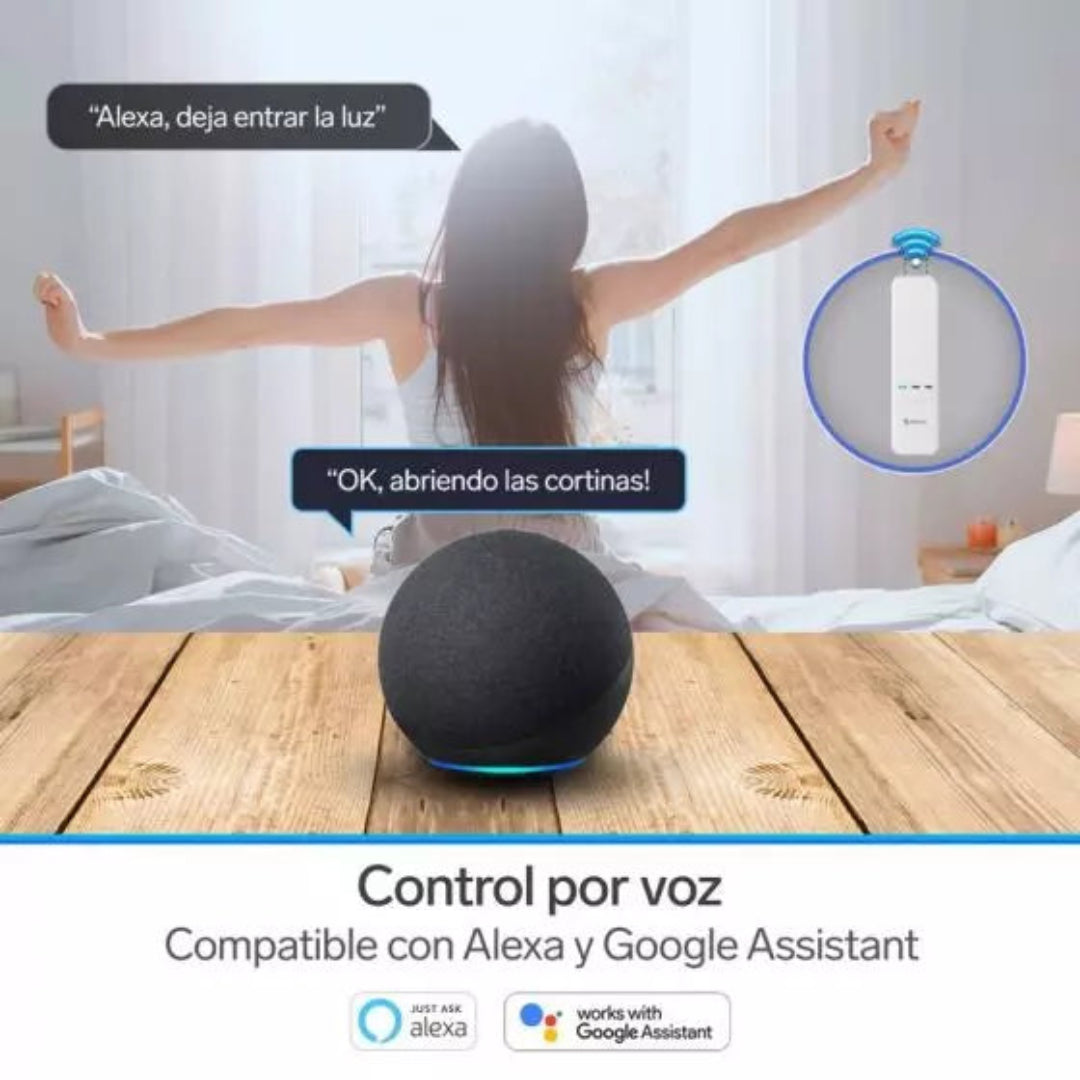 Motor Inteligente WiFi para Persianas con Control Remoto Compatible con Alexa y Google Assistant Steren SHOME-155