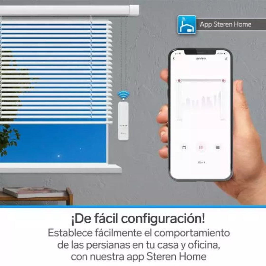 Motor Inteligente WiFi para Persianas con Control Remoto Compatible con Alexa y Google Assistant Steren SHOME-155