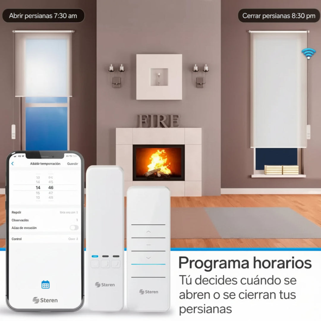 Motor Inteligente WiFi para Persianas con Control Remoto Compatible con Alexa y Google Assistant Steren SHOME-155