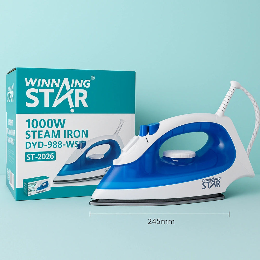 Plancha Para Ropa 1000W Con Vapor Y Control De Temperatura Base Antiadherente ST-2026
