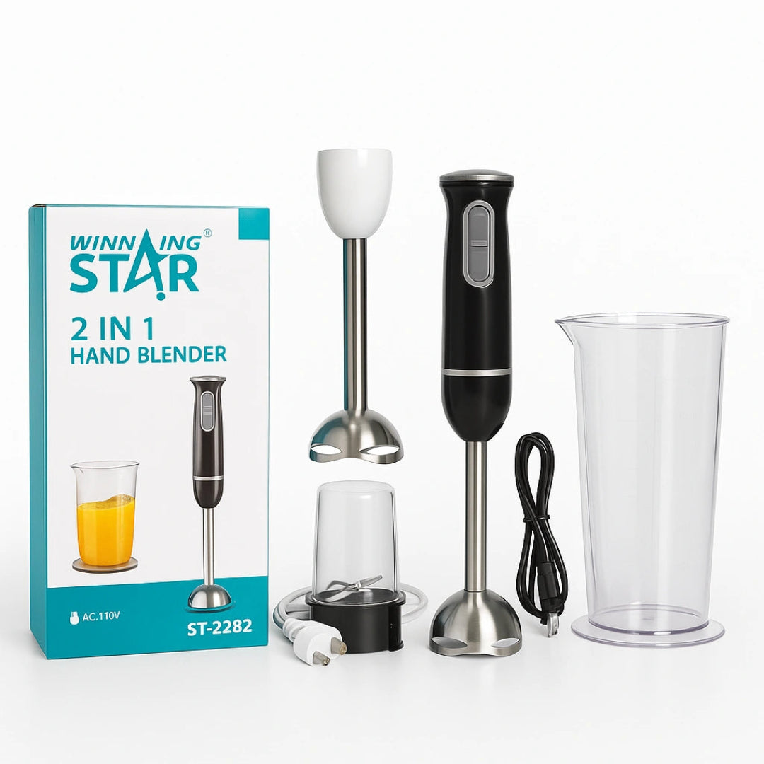 Batidora De Inmersión 200W De 2 Velocidades Con Vaso Medidor Acero Inoxidable ST-2282