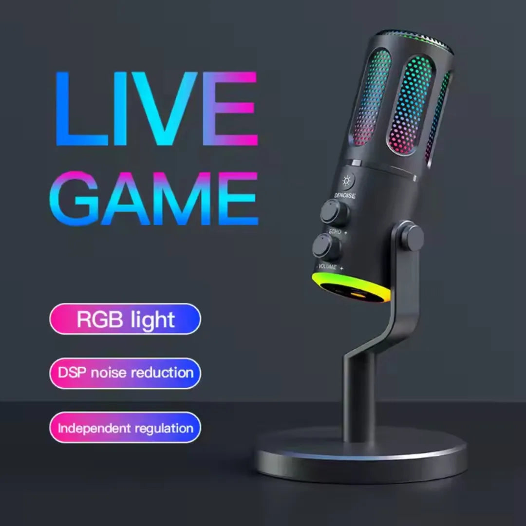 Micrófono De Podcast Inalámbrico Recargable Con Retroiluminado SU8W