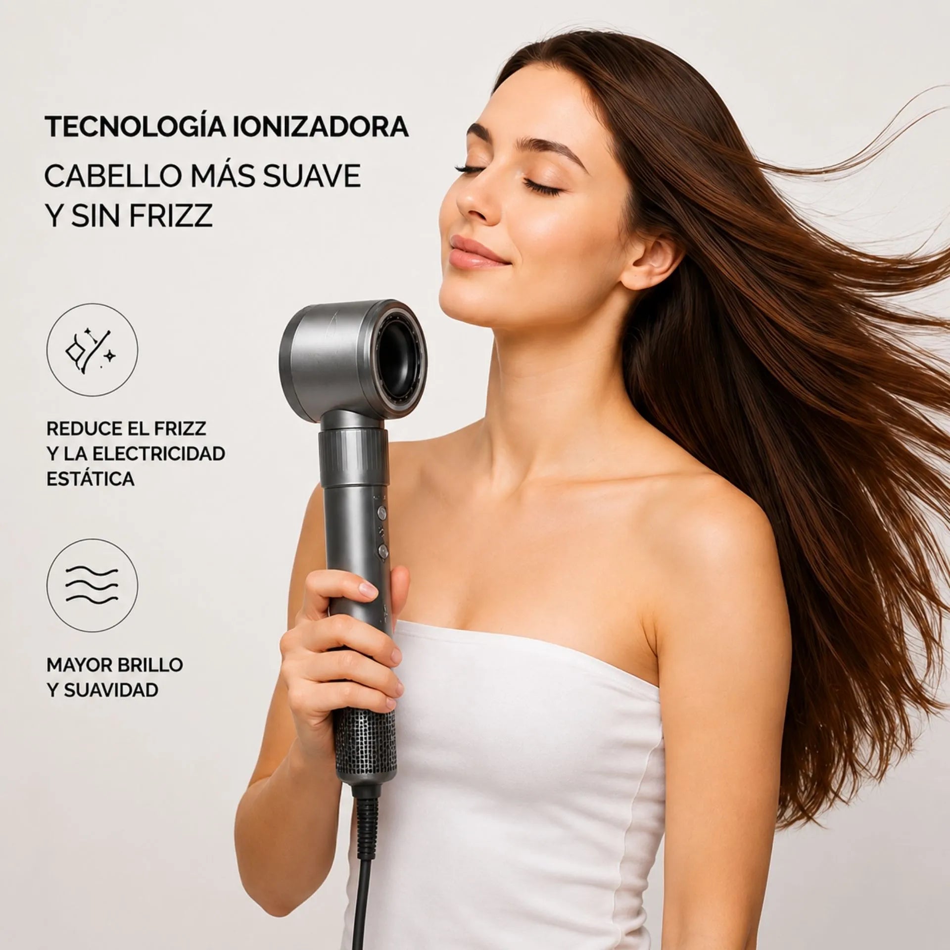 Secador Ionizador Nano-Tec 4 En 1 1300W Con Motor Brushless De 110.000 RPM NT-SC683
