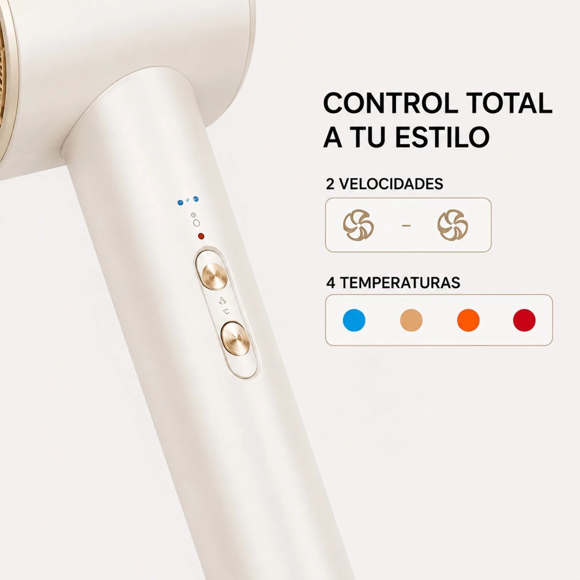 Secador Iónico Profesional Nano-Tec 1800W Con Motor De 110.000 RPM  NT-SC684