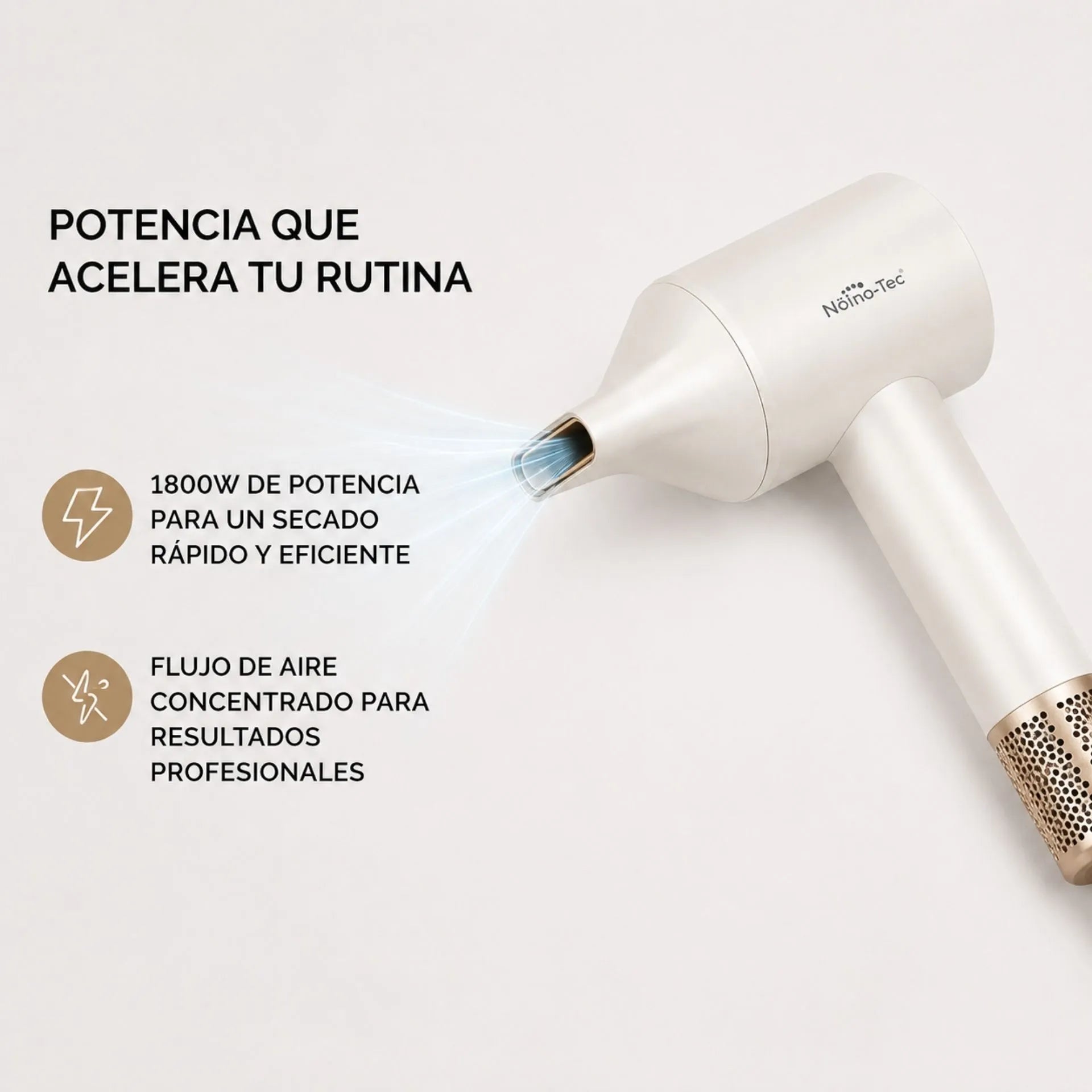 Secador Iónico Profesional Nano-Tec 1800W Con Motor De 110.000 RPM  NT-SC684