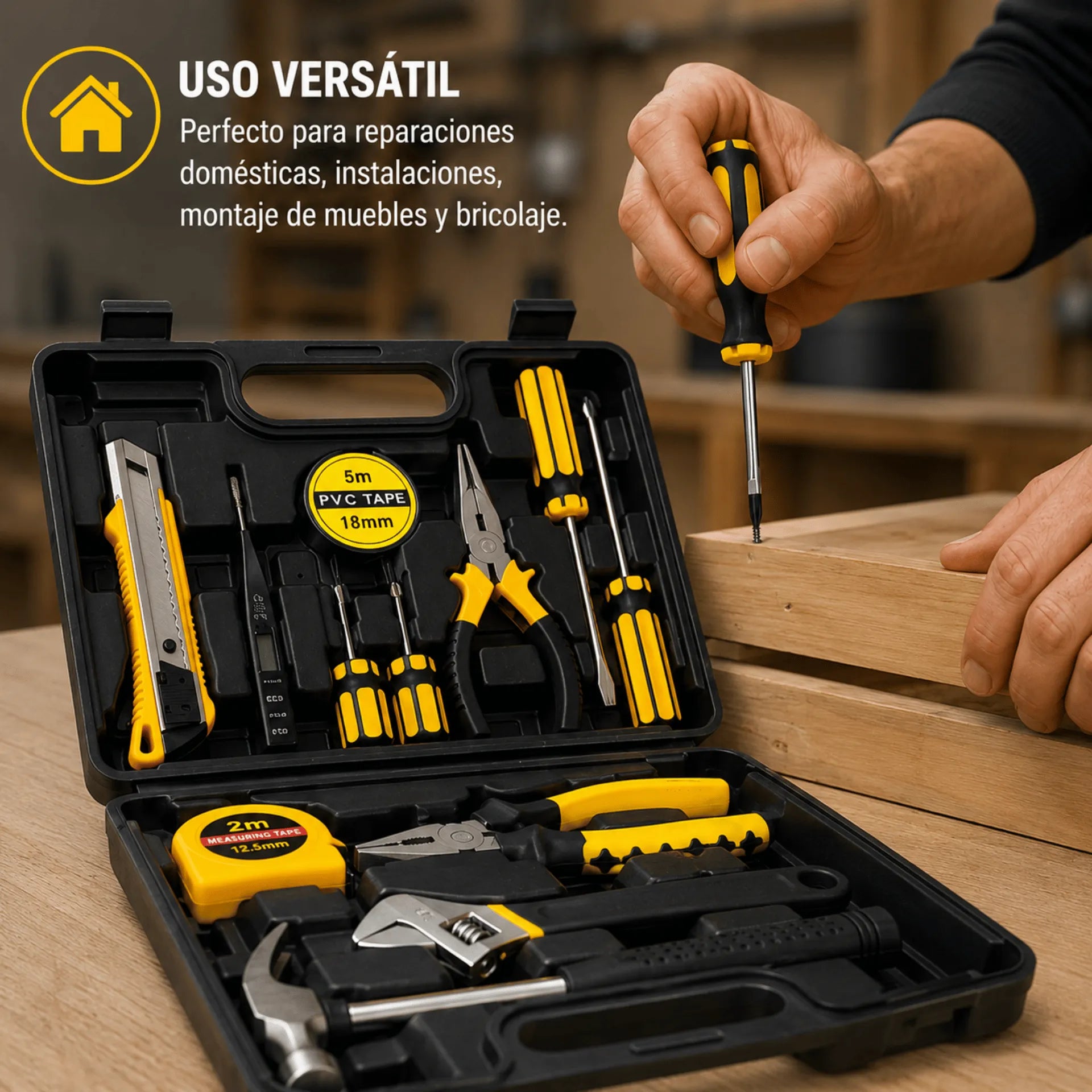 Maletín Set De Herramientas De 12 Piezas Con Estuche Rígido AE0164