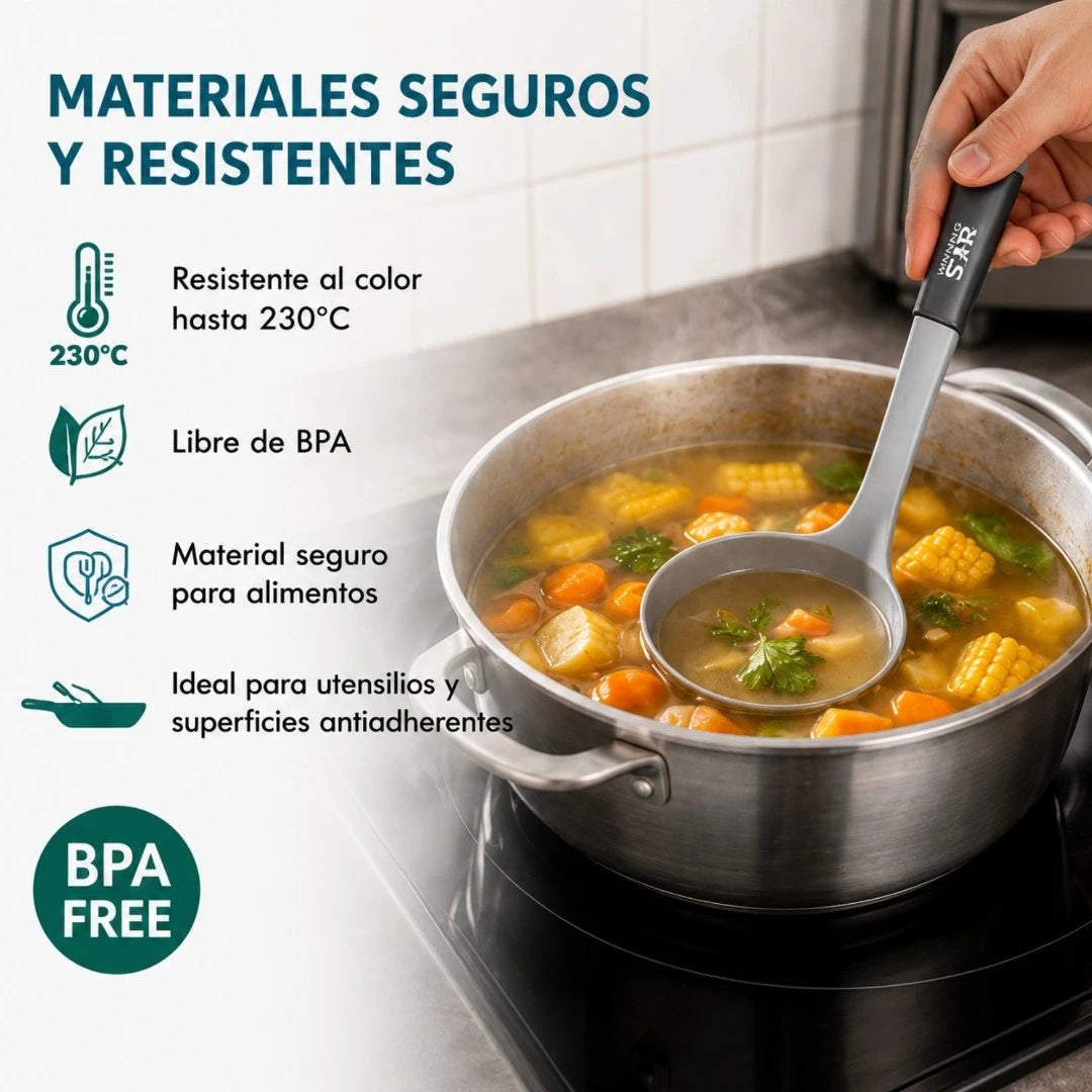 Set De Utensilios De Cocina Winning Star 10 Piezas Con Base Organizadora ST-7508