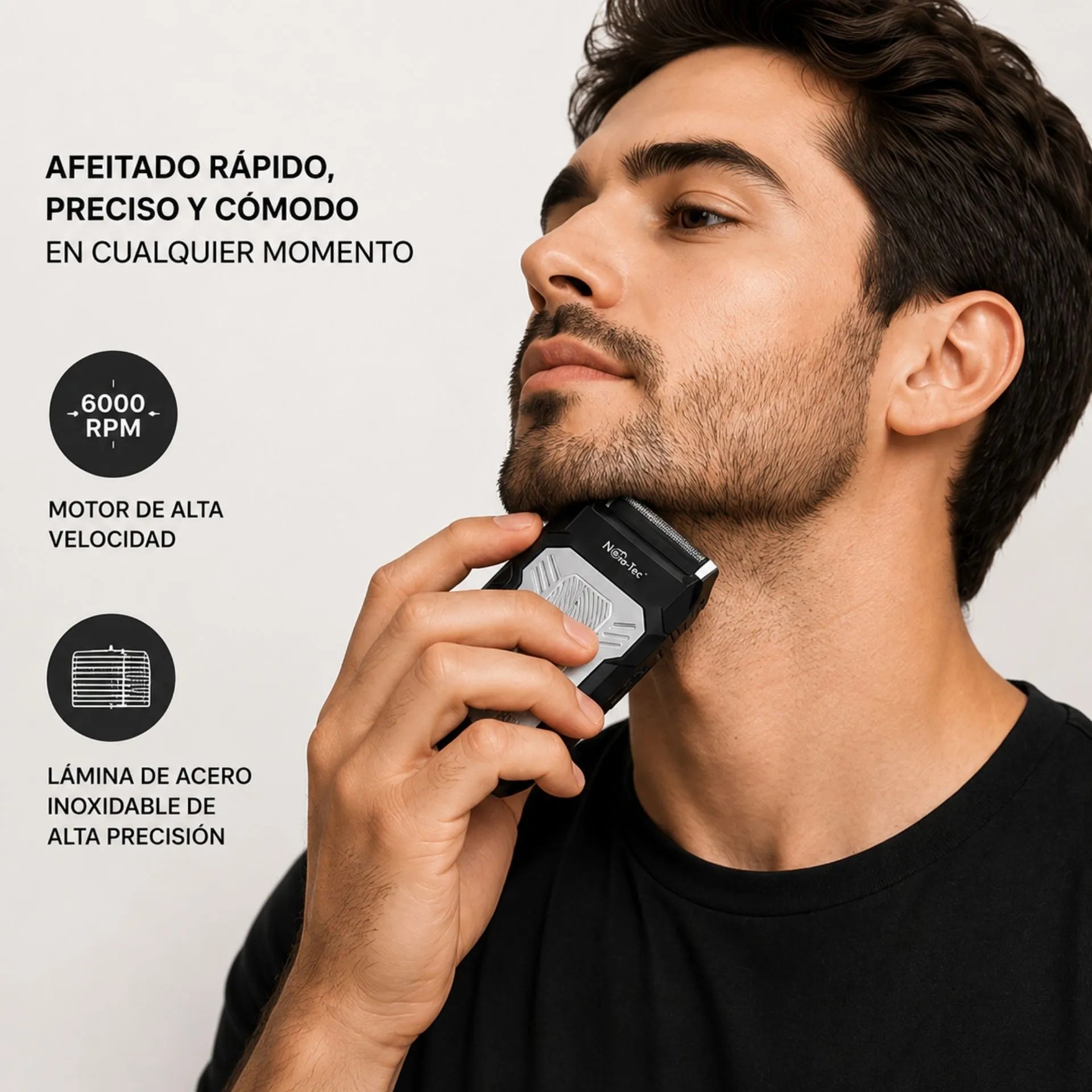 Afeitadora Eléctrica 2 En 1 Nano-Tec Shaver Perfiladora 6000 RPM NT-AE670