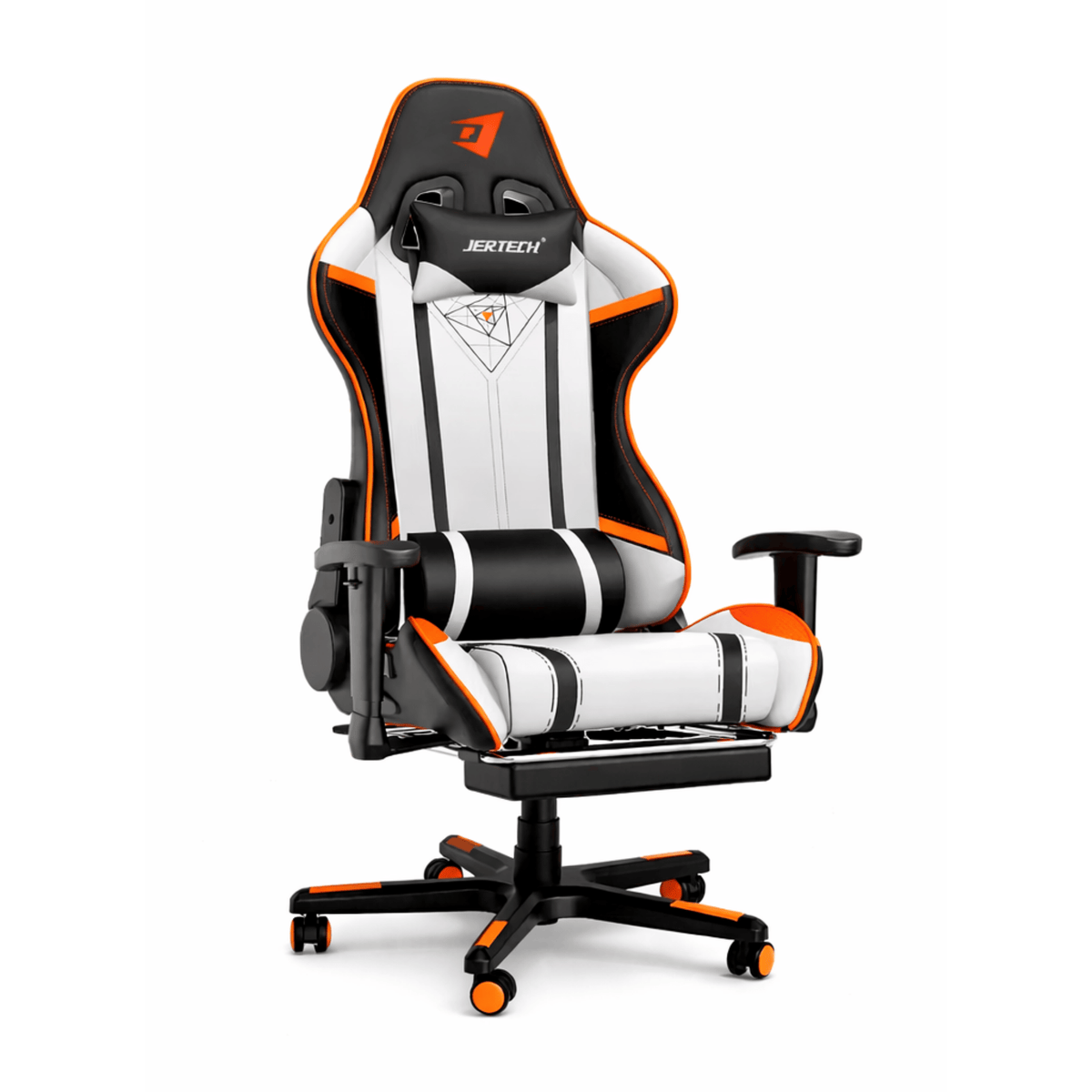 Silla Gamer Reclinable Ergonómica Para Escritorio Con Soporte Lumbar y Reposapiés Jertech GR101