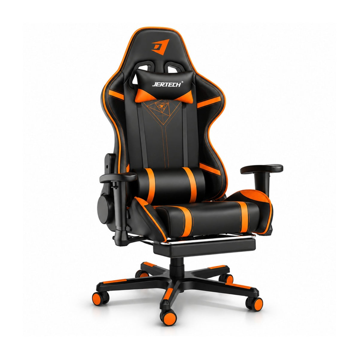 Silla Gamer Reclinable Ergonómica Para Escritorio Con Soporte Lumbar y Reposapiés Jertech GR101
