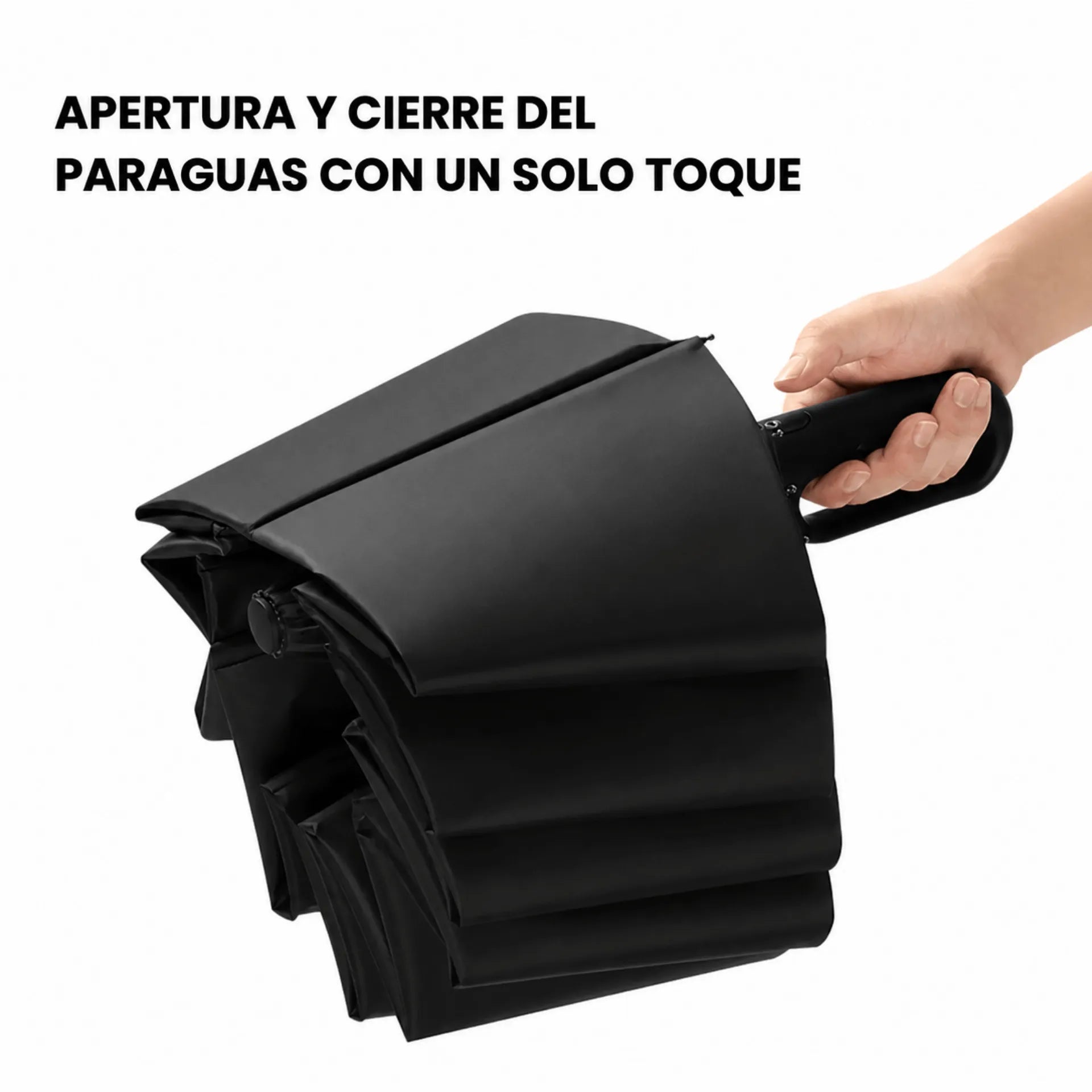 Sombrilla Con Mango Ergonómico Apertura Automática Impermeable Resistente Al Viento AE0178