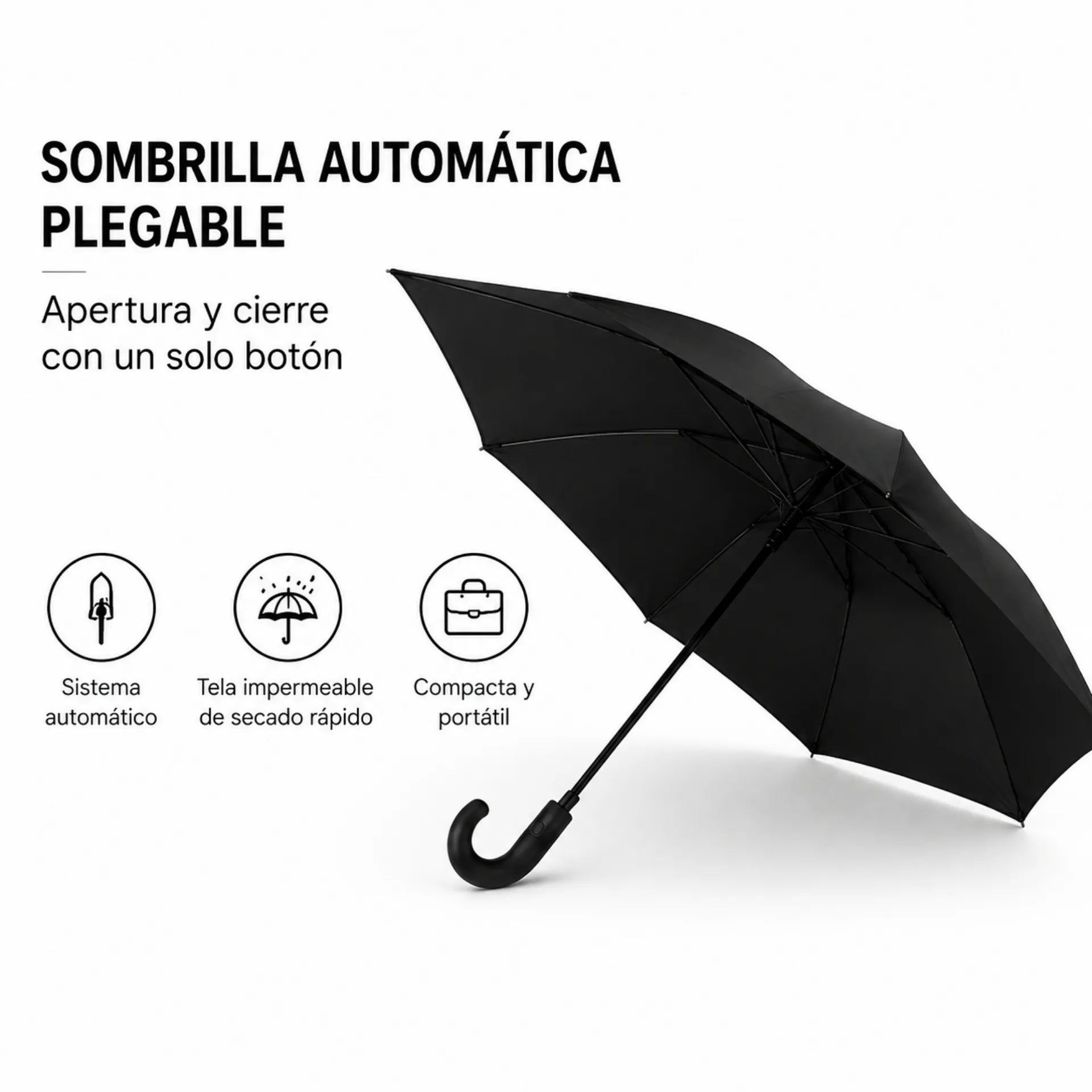 Sombrilla Automática Plegable Impermeable Con Apertura Y Cierre Automático X3005B