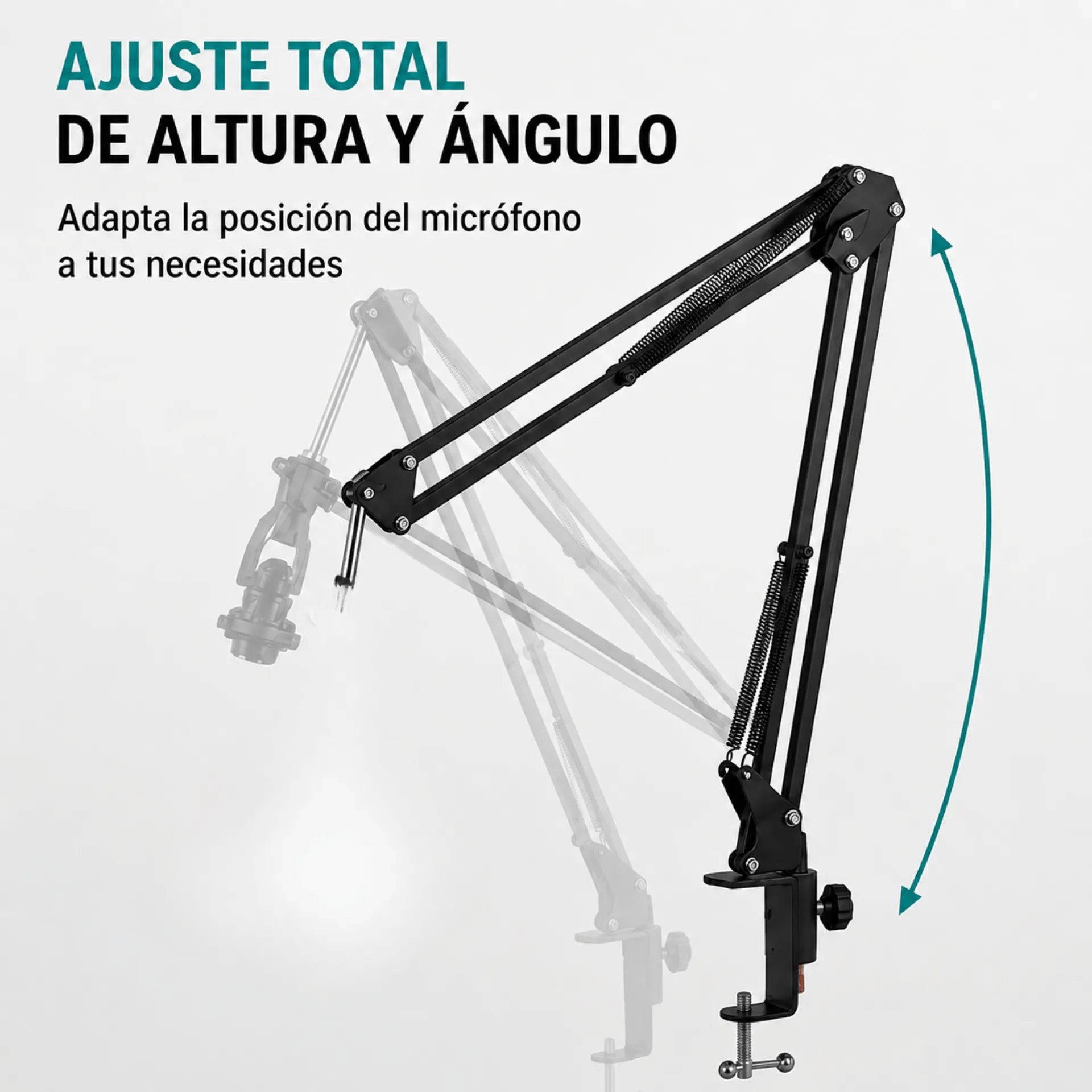 Soporte Para Micrófono Condensador De Brazo Articulado Metálico Con Ajuste A Mesa MY-7495