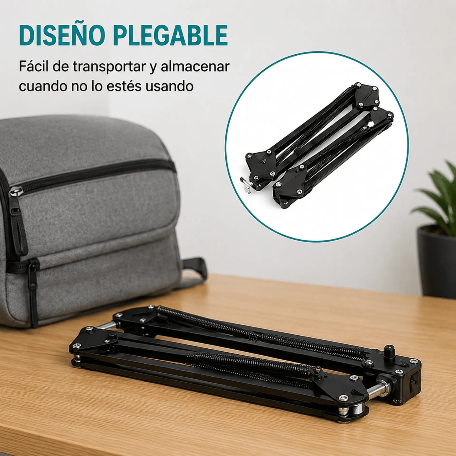 Soporte Para Micrófono Condensador De Brazo Articulado Metálico Con Ajuste A Mesa MY-7495