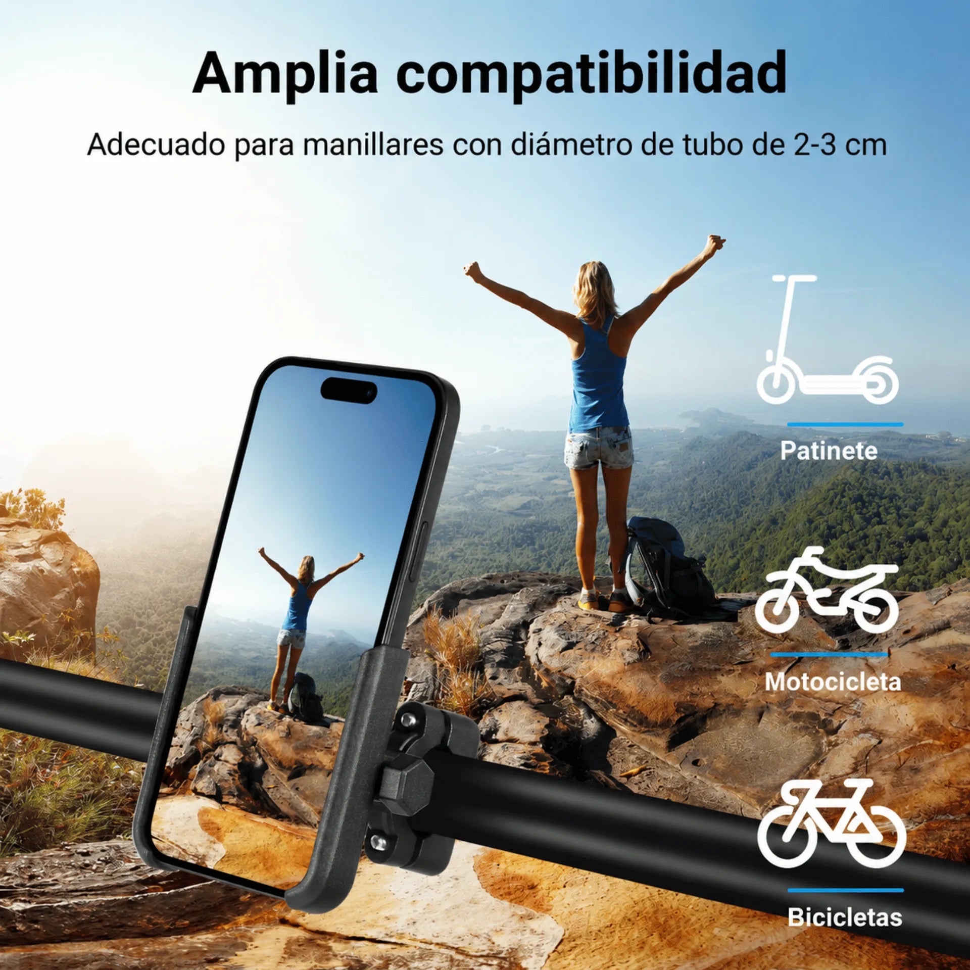 Soporte Metálico Giratorio 360° Para Teléfono De Manubrio Baihuo City MY-7064