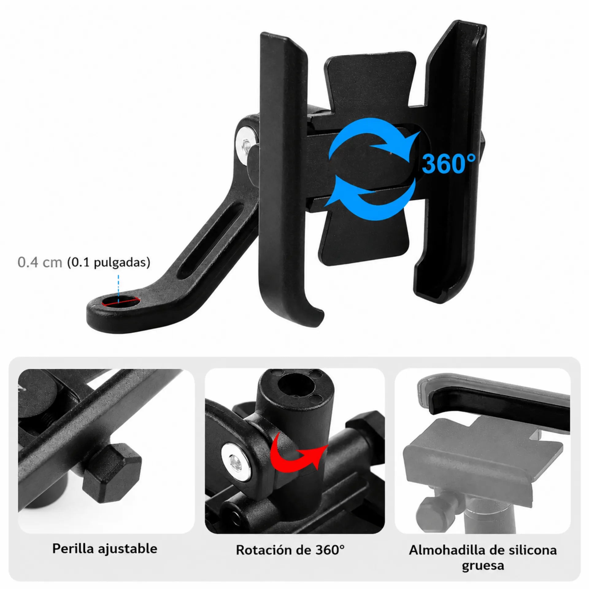 Soporte Para Celular De Espejo Retrovisor Giratorio 360° Baihuo City MY-7303