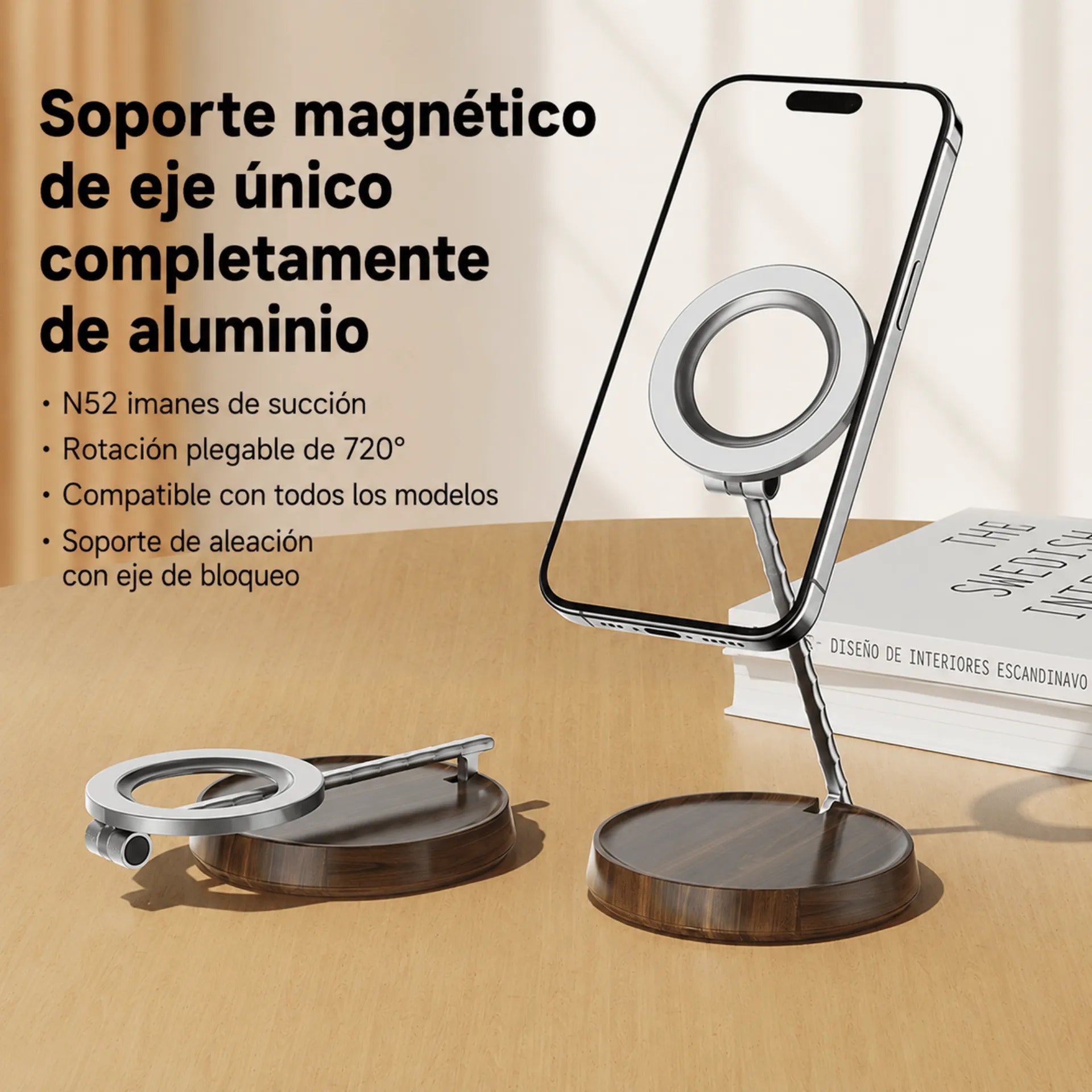 Base De Escritorio Magnética Giratoria Y Plegable Para Celular Baihuo City MY-7793