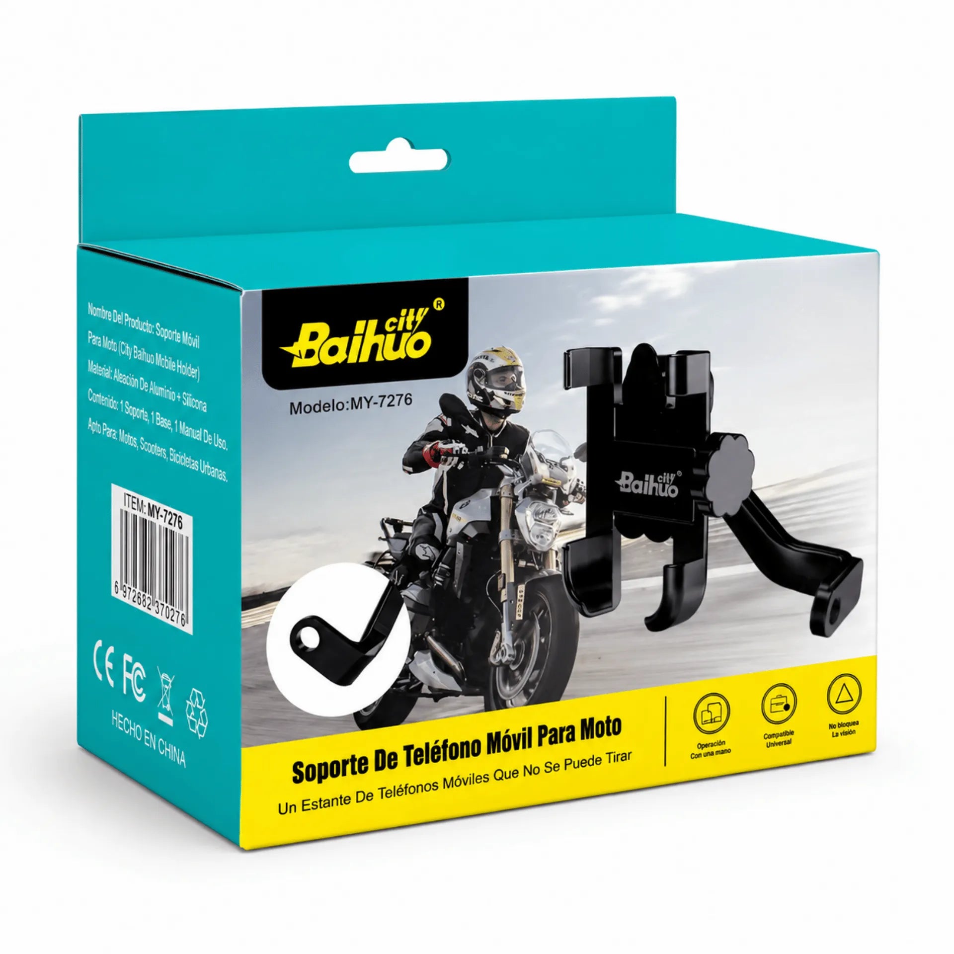 Soporte Metálico Para Celular De Moto En Espejo Retrovisor Baihuo City MY-7276