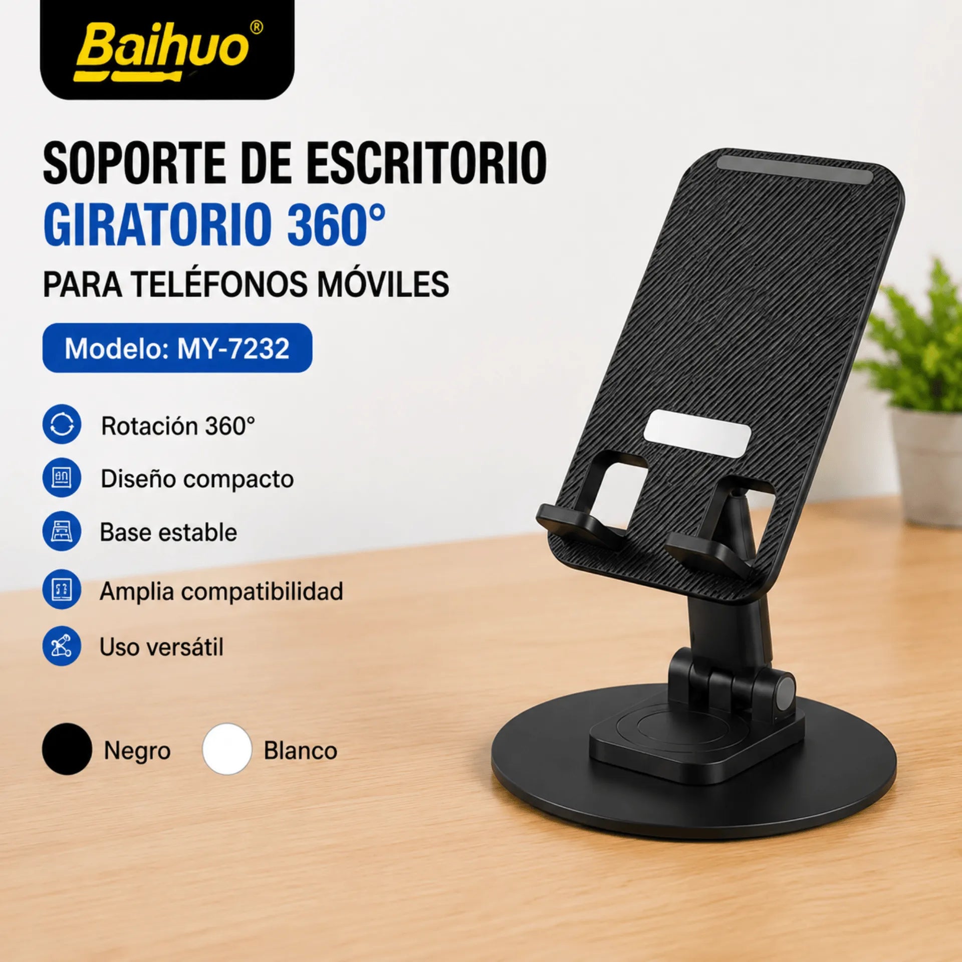 Soporte De Escritorio Giratorio 360° Para Celulares Baihuo City MY-7232
