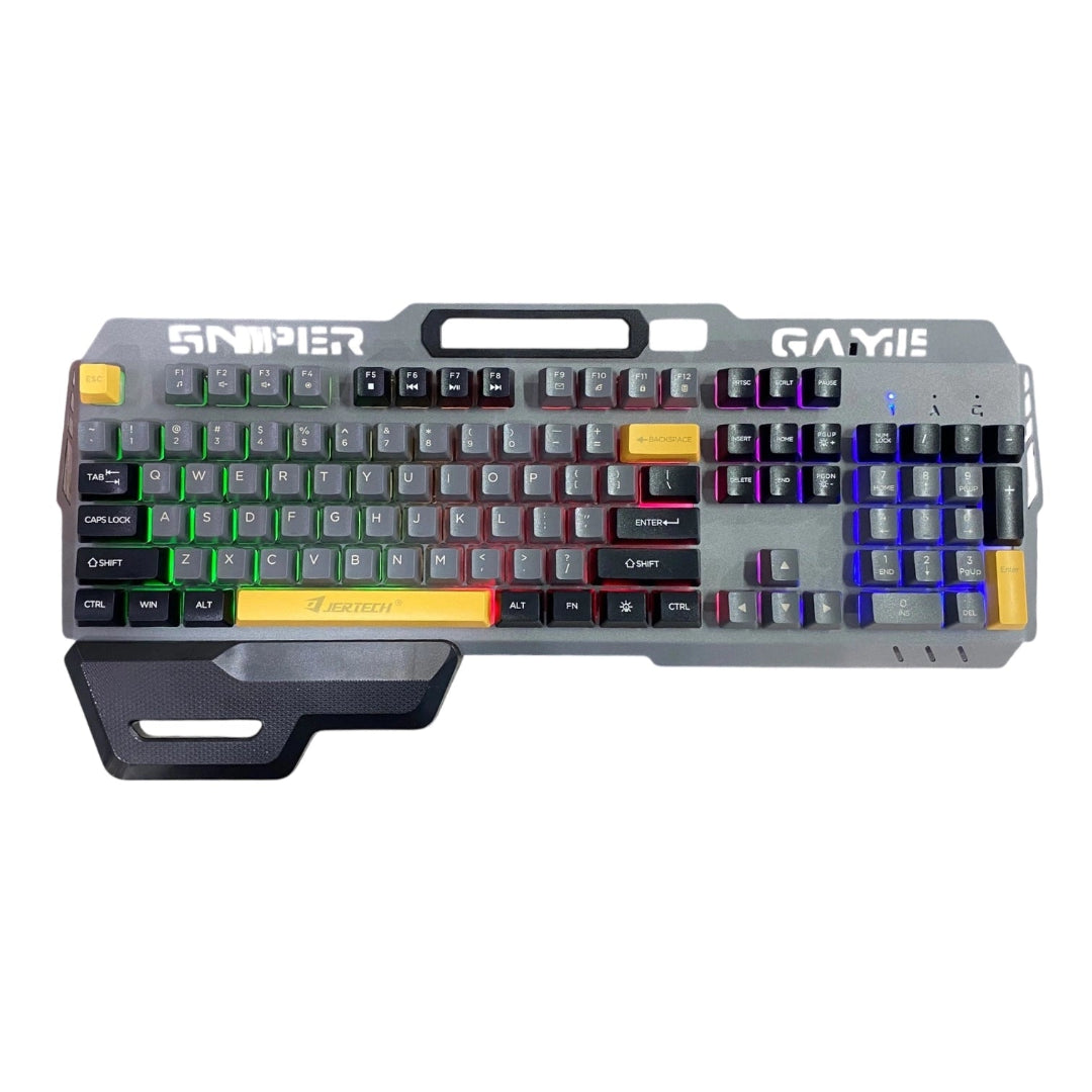 Teclado Jertech Gamer Con Base Metálica y Retroiluminado K911