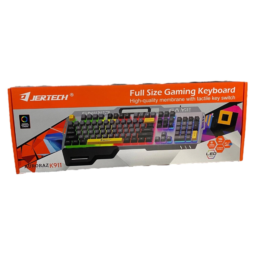 Teclado Jertech Gamer Con Base Metálica y Retroiluminado K911