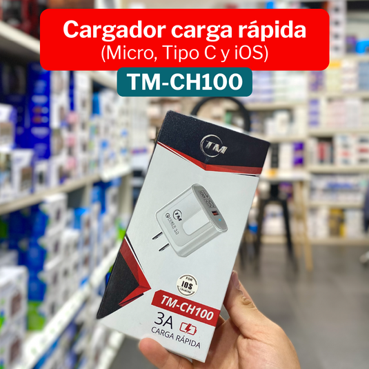 Cargador P/Telefono Carga Rapida QC 3.0 18W TM-CH100