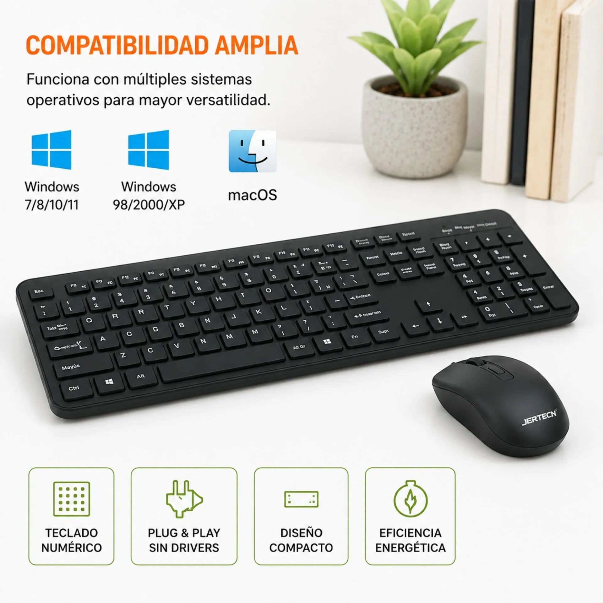 Combo Inalámbrico Slim Teclado Y Mouse USB GKM520