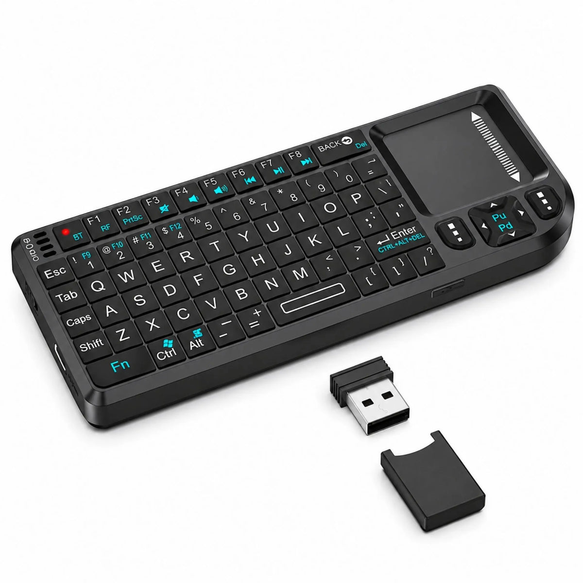 Mini Teclado Inalámbrico Ergonómico Slim Con Touchpad Bluetooth y Receptor 2.4G RT-MWK02
