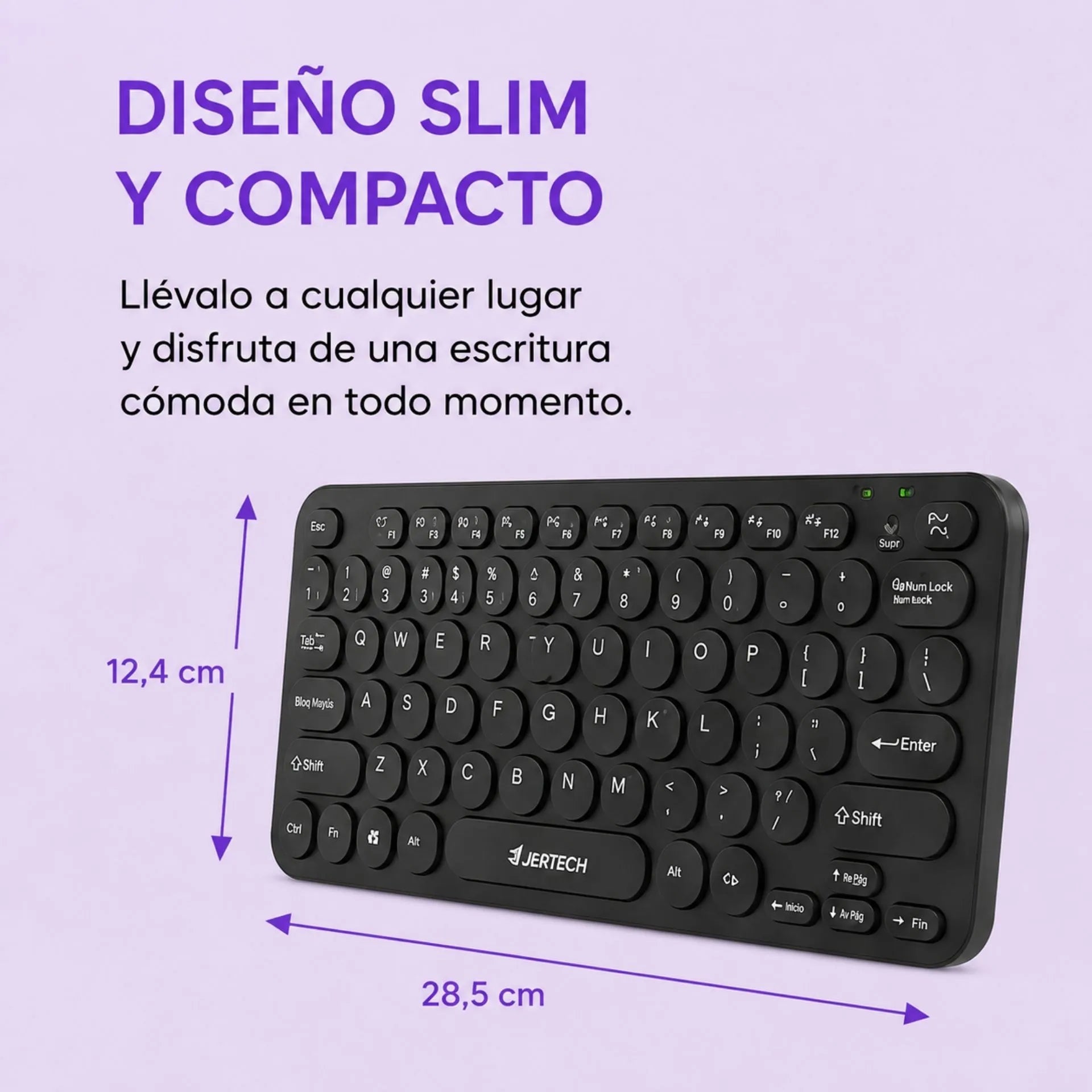 Teclado Alámbrico USB Slim QWERTY Jertech DK500