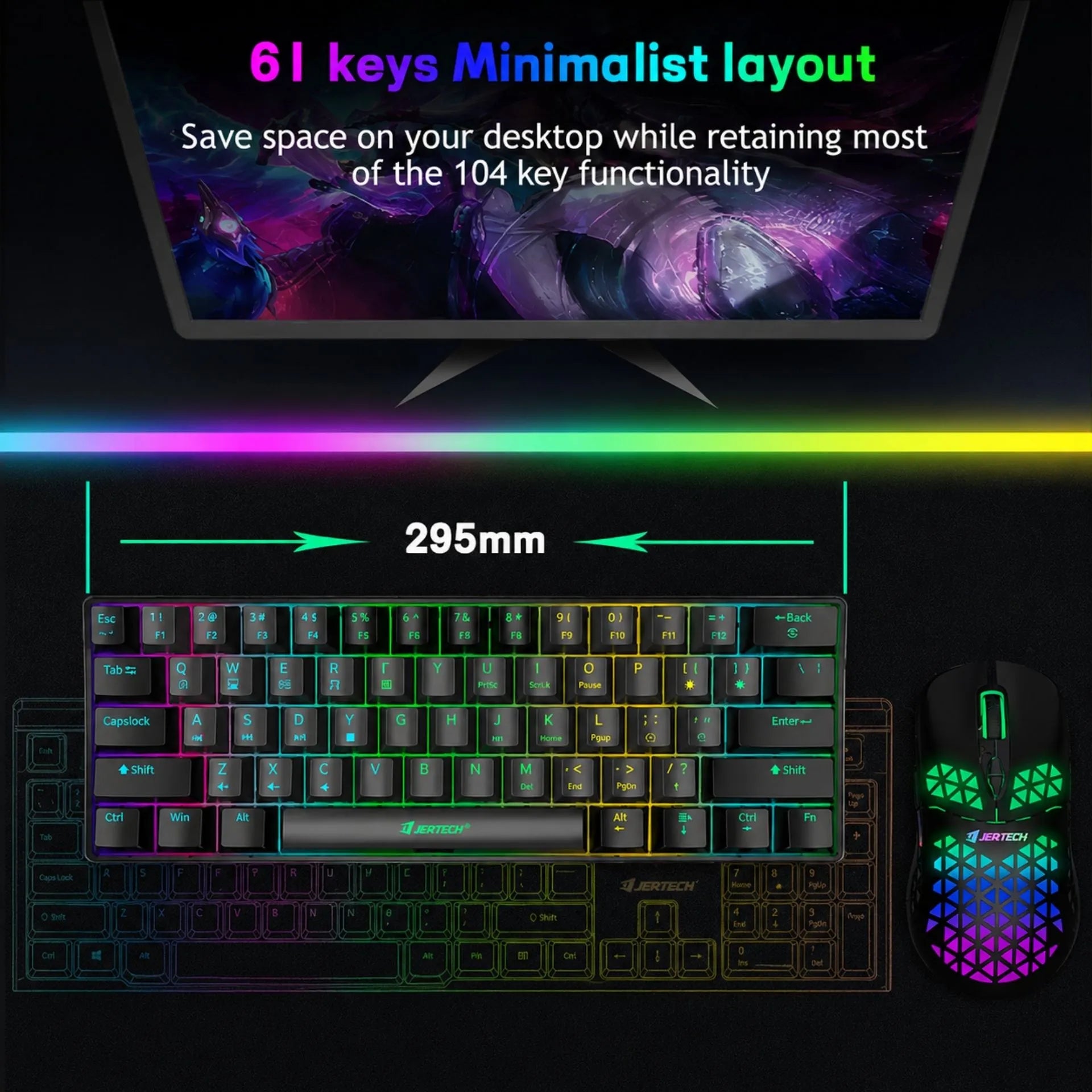 Teclado Mecánico Gamer Retroiluminado Alambrico Tipo C Jertech JK540
