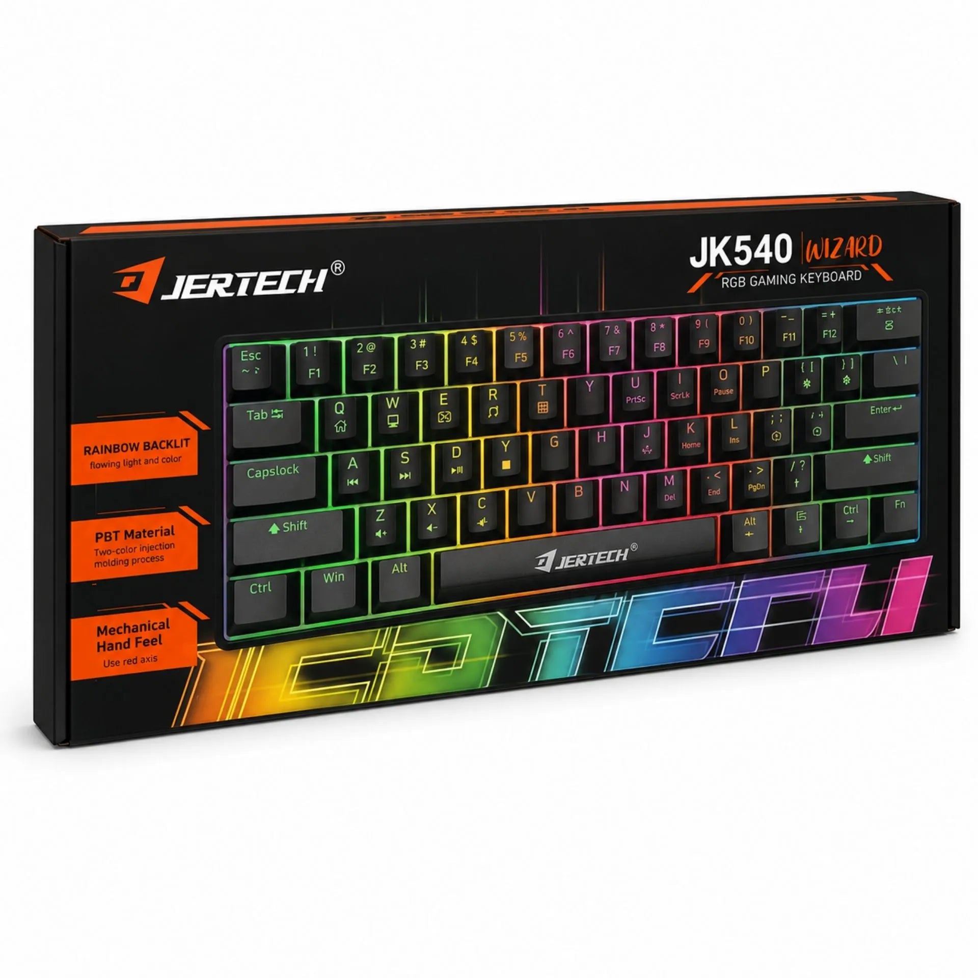 Teclado Mecánico Gamer Retroiluminado Alambrico Tipo C Jertech JK540