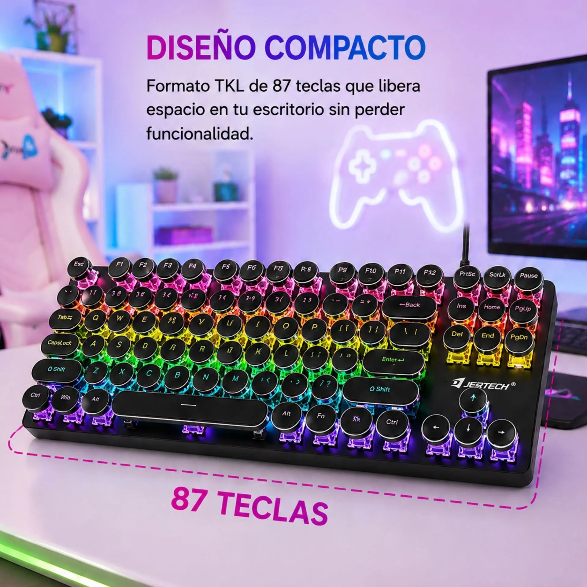 Teclado Mecánico Gamer Alámbrico USB Retroiluminado Jertech JK560