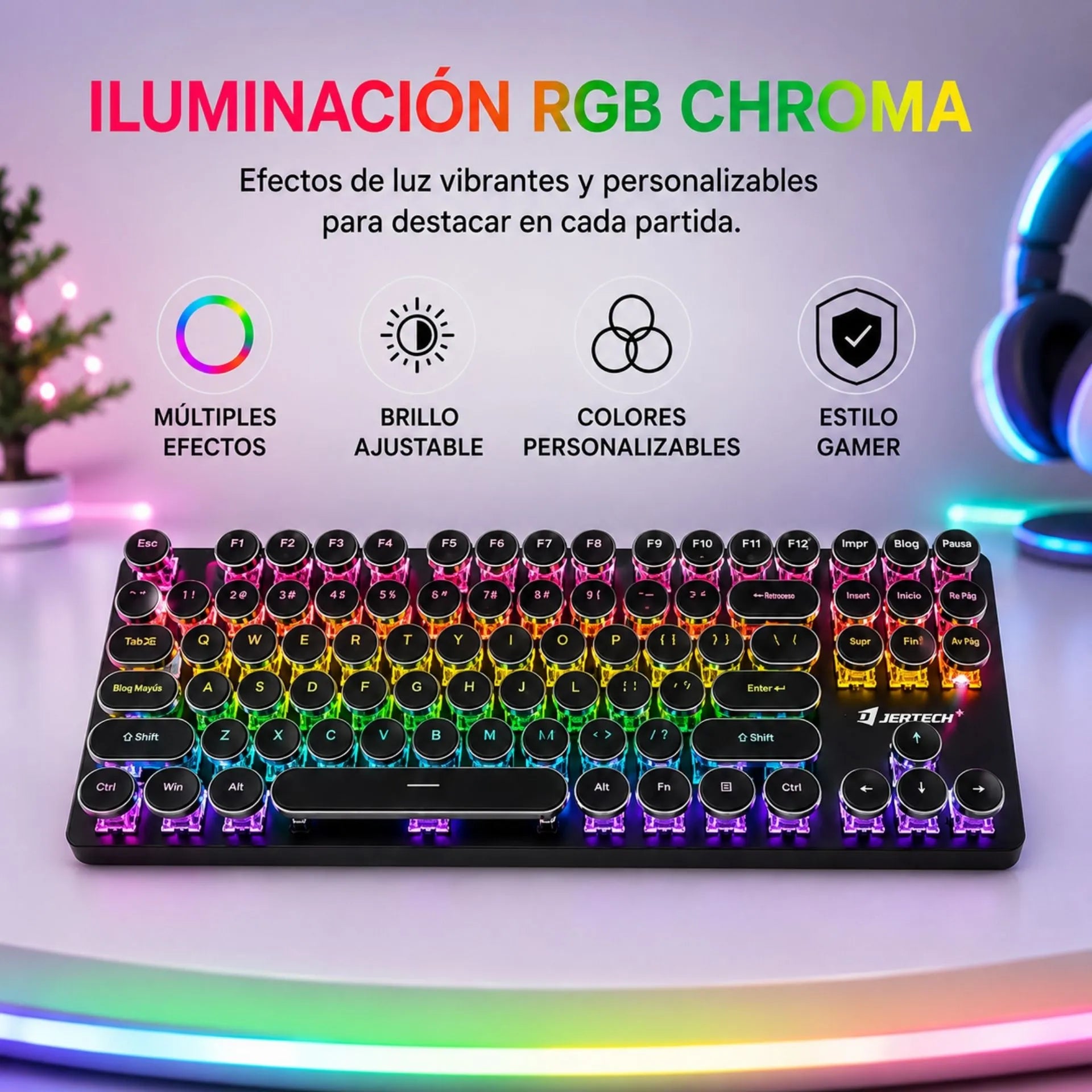 Teclado Mecánico Gamer Alámbrico USB Retroiluminado Jertech JK560