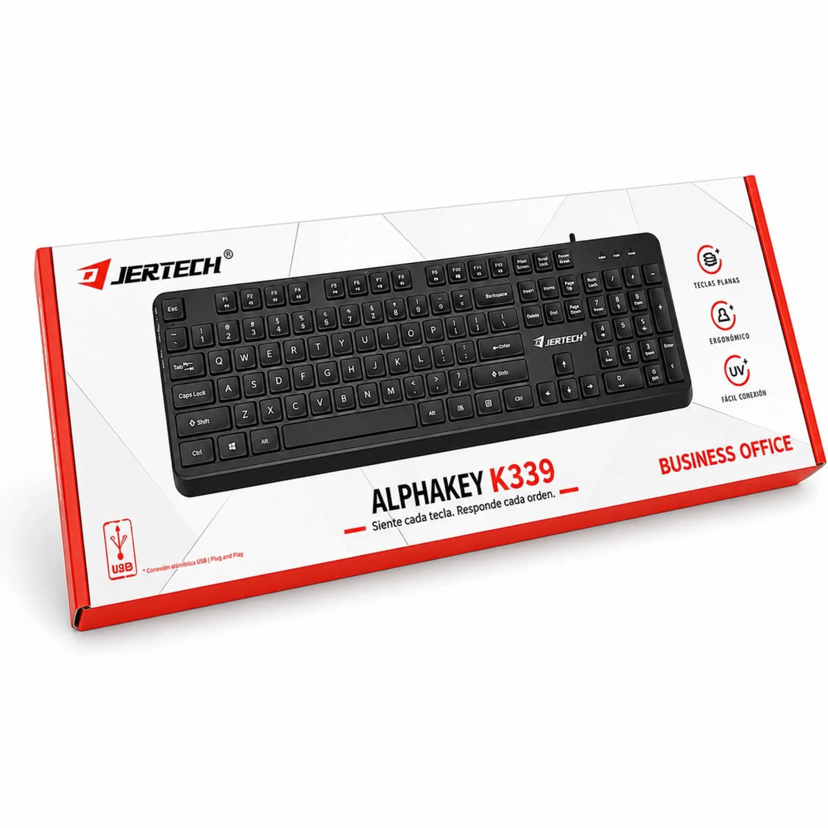 Teclado Alámbrico Conexión USB QWERTY Teclado Númerico Jertech K339
