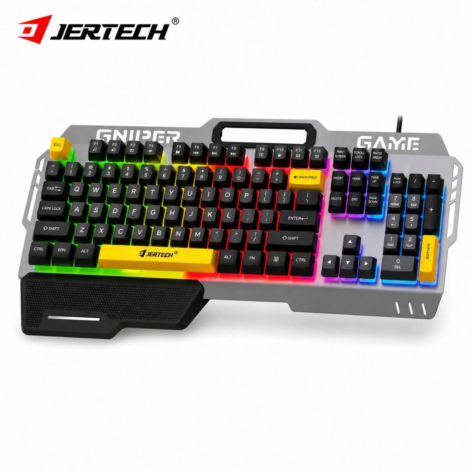 Teclado Gamer Alámbrico USB Retroiluminado Base Metálica Jertech K911