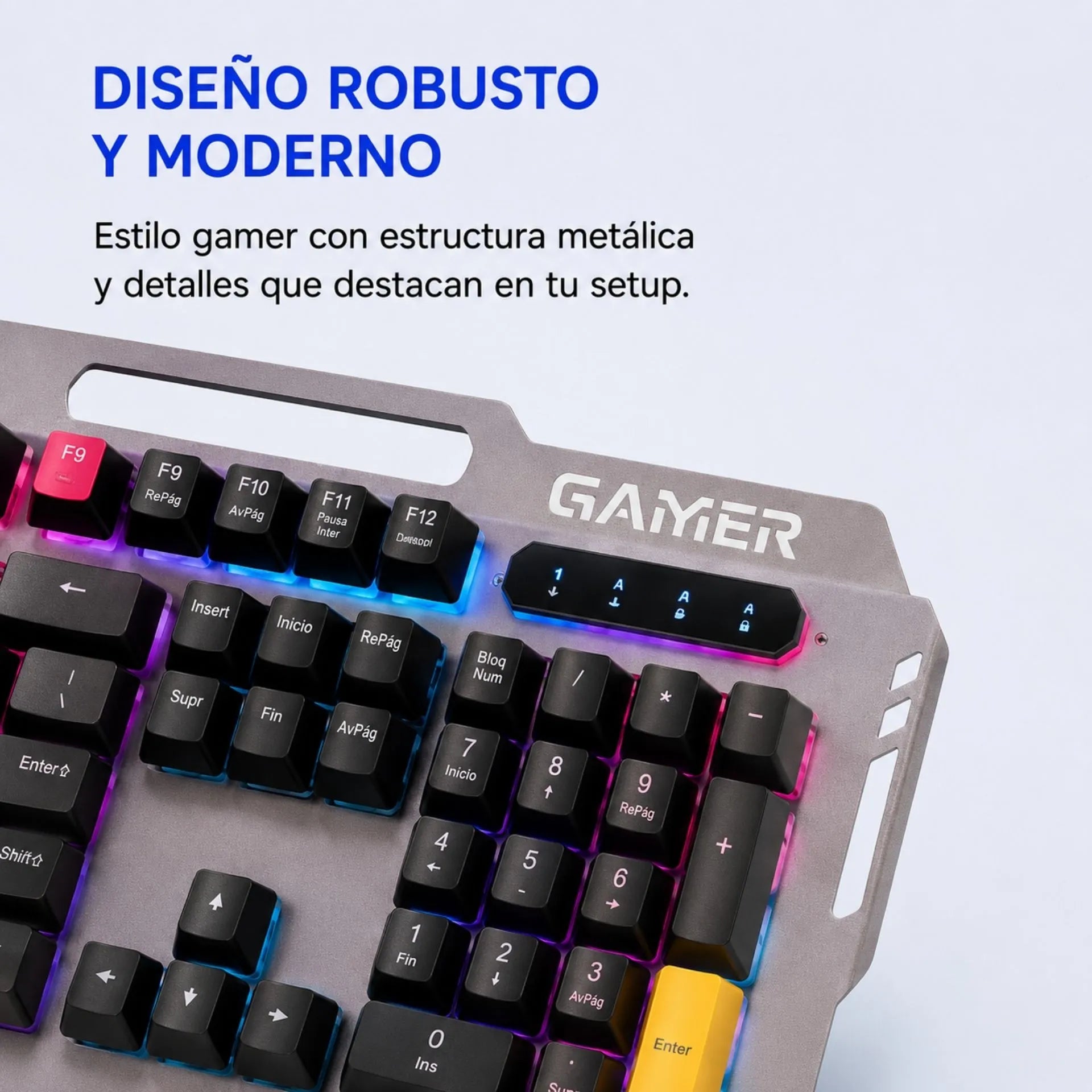 Teclado Gamer Alámbrico USB Retroiluminado Base Metálica Jertech K911