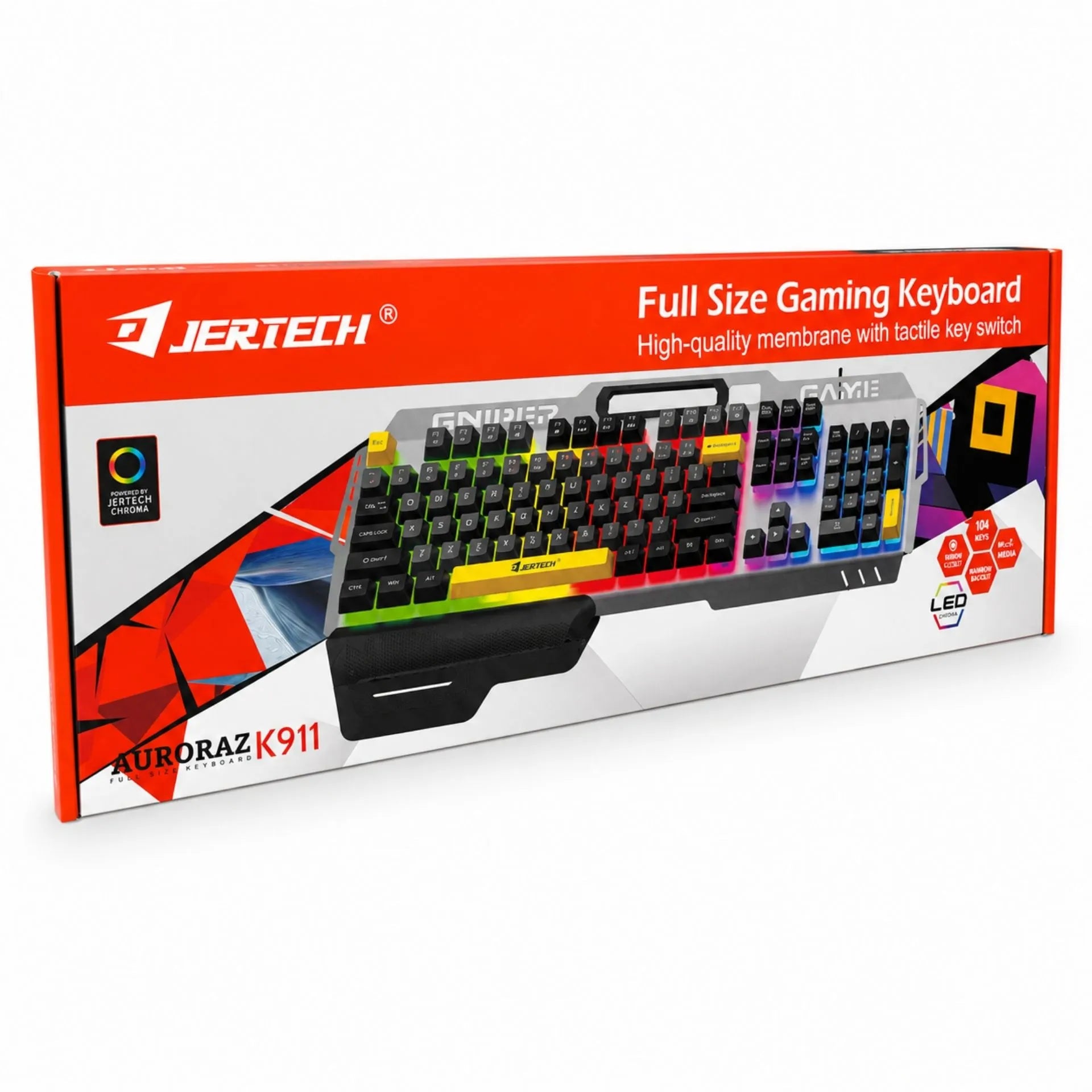 Teclado Gamer Alámbrico USB Retroiluminado Base Metálica Jertech K911