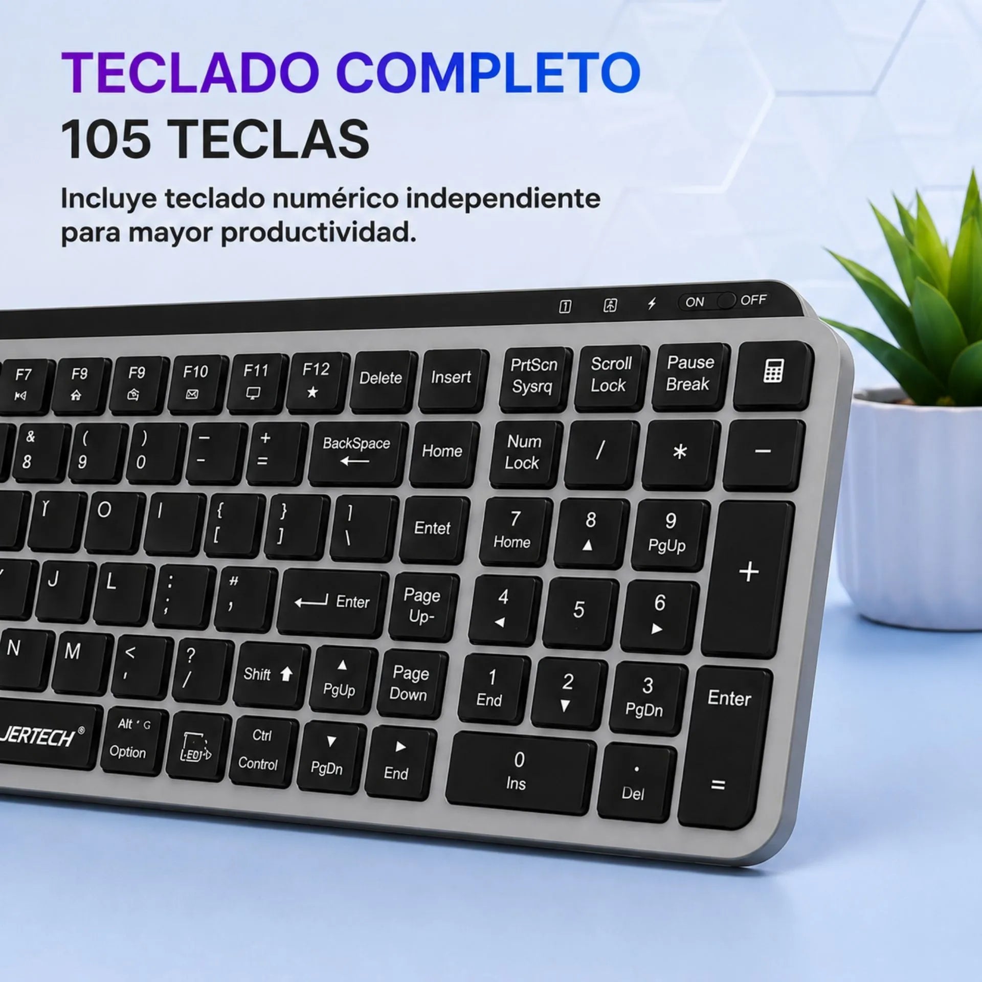 Teclado Inalámbrico Slim Dual Mode Bluetooth Y 2.4G Jertech KBT231