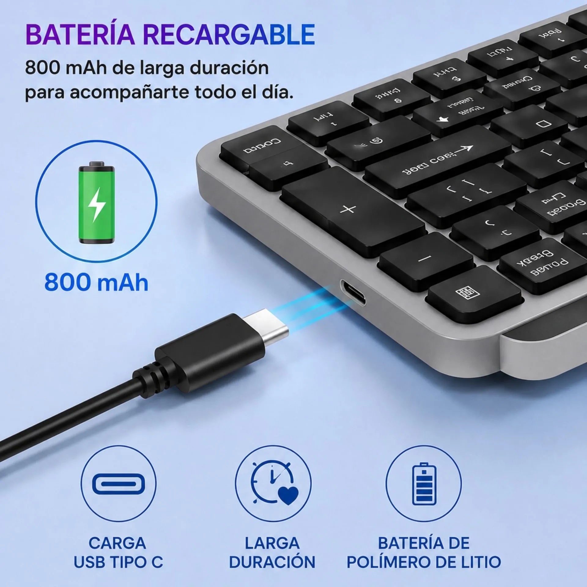 Teclado Inalámbrico Slim Dual Mode Bluetooth Y 2.4G Jertech KBT231