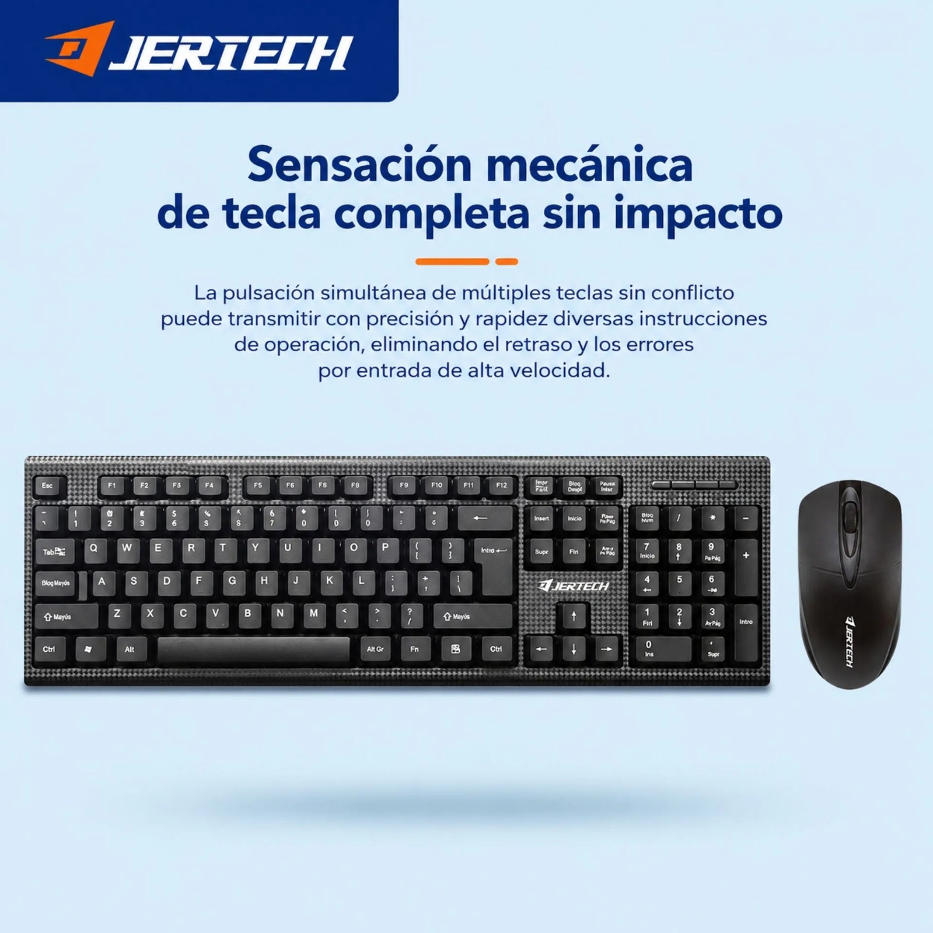 Combo Teclado Y Mouse Alámbrico USB Jertech Teclado Numérico KM160