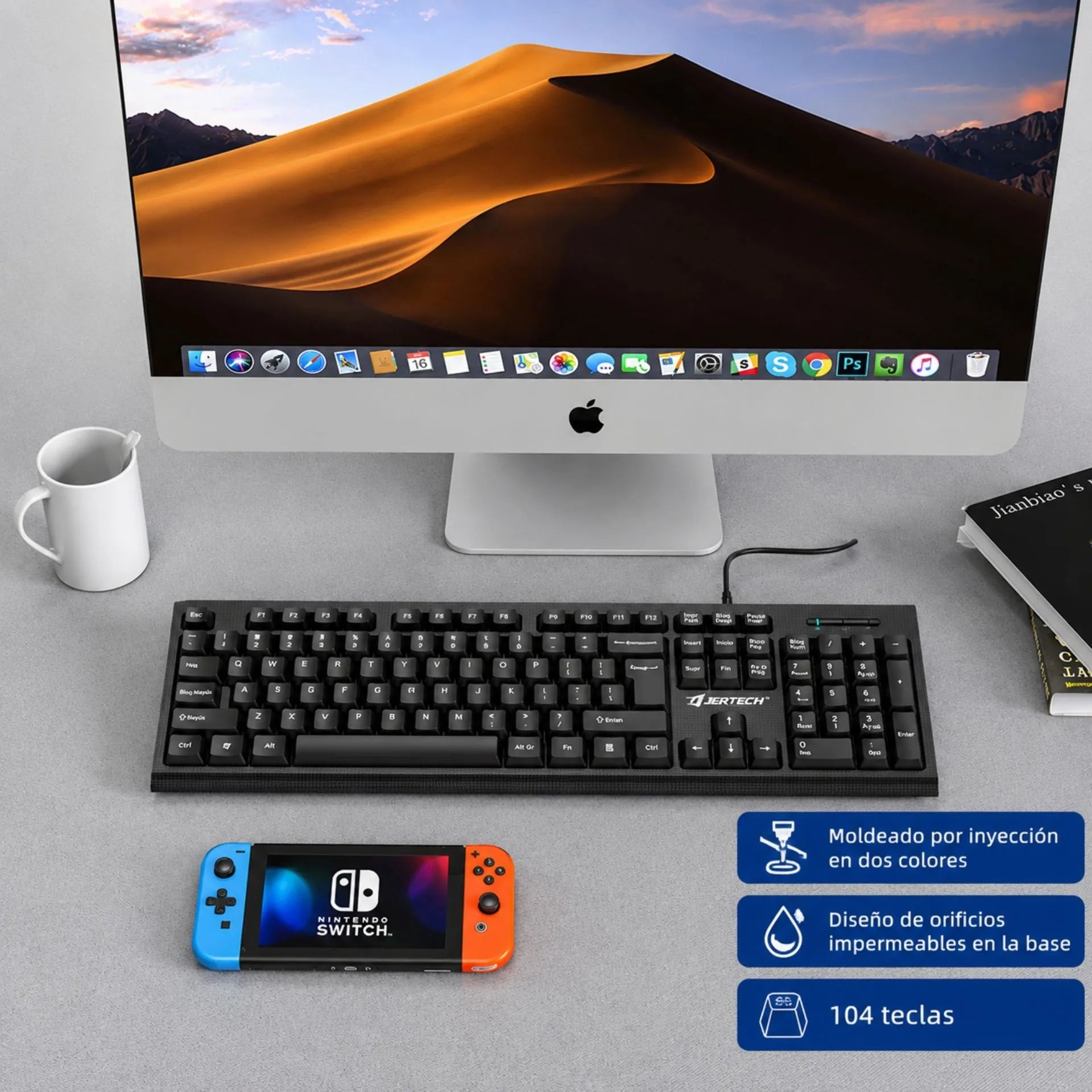 Combo Teclado Y Mouse Alámbrico USB Jertech Teclado Numérico KM160