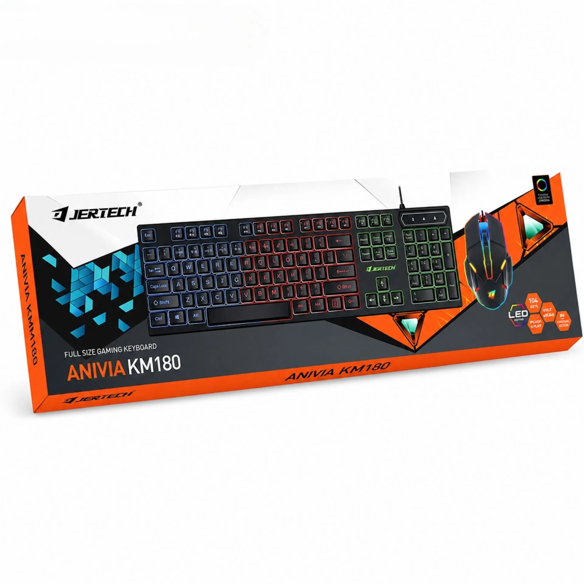 Combo Teclado Y Mouse Gamer Alámbrico USB Retroiluminado RGB Jertech KM180