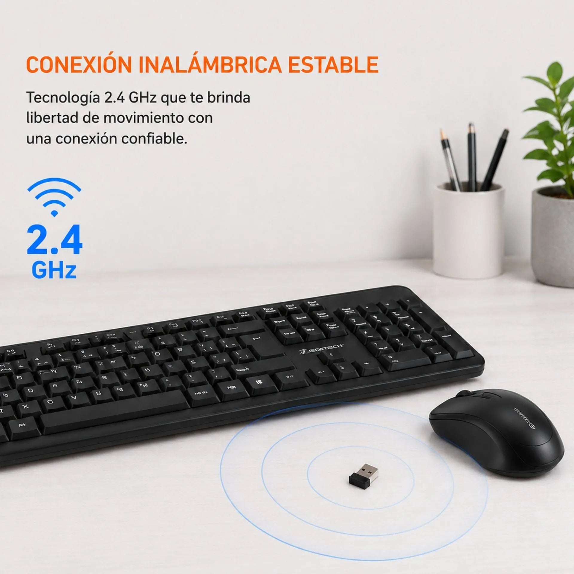 Combo Inalámbrico Teclado Completo Y Mouse USB Jertech KM300