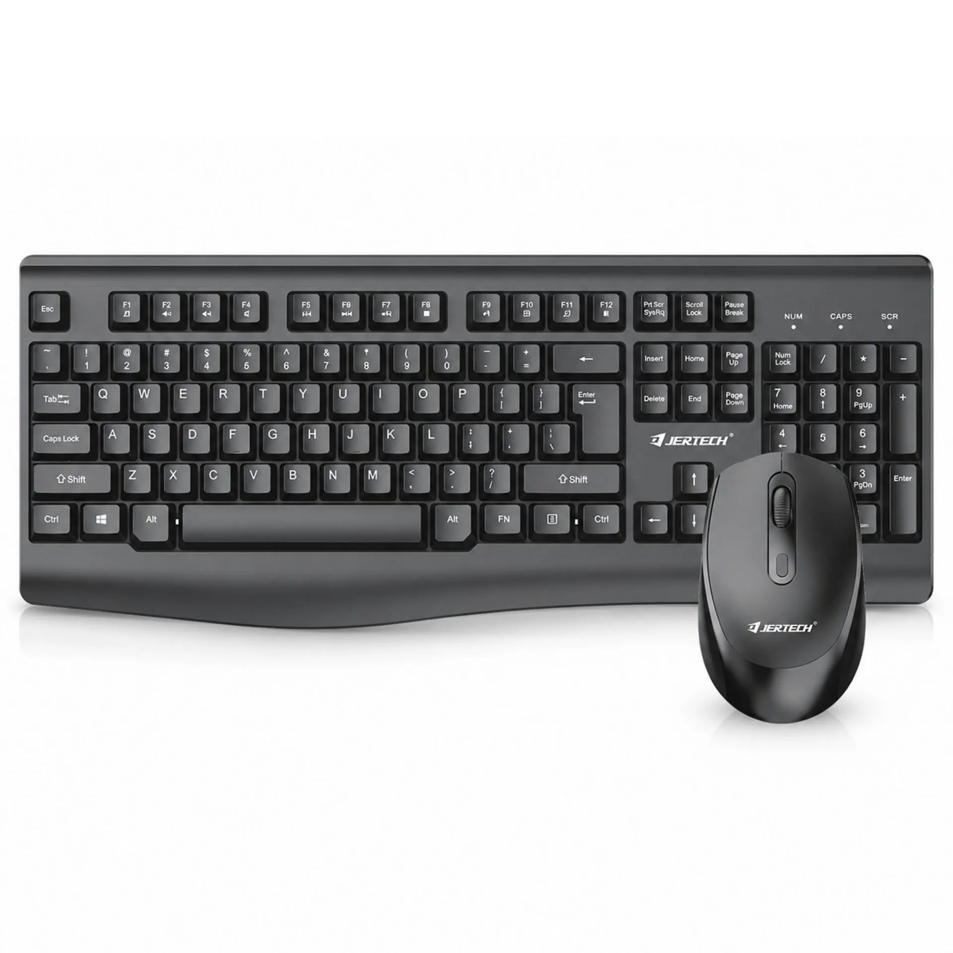 Combo Inalámbrico Teclado Con Reposamanos Y Mouse USB 2.4G Jertech KM500