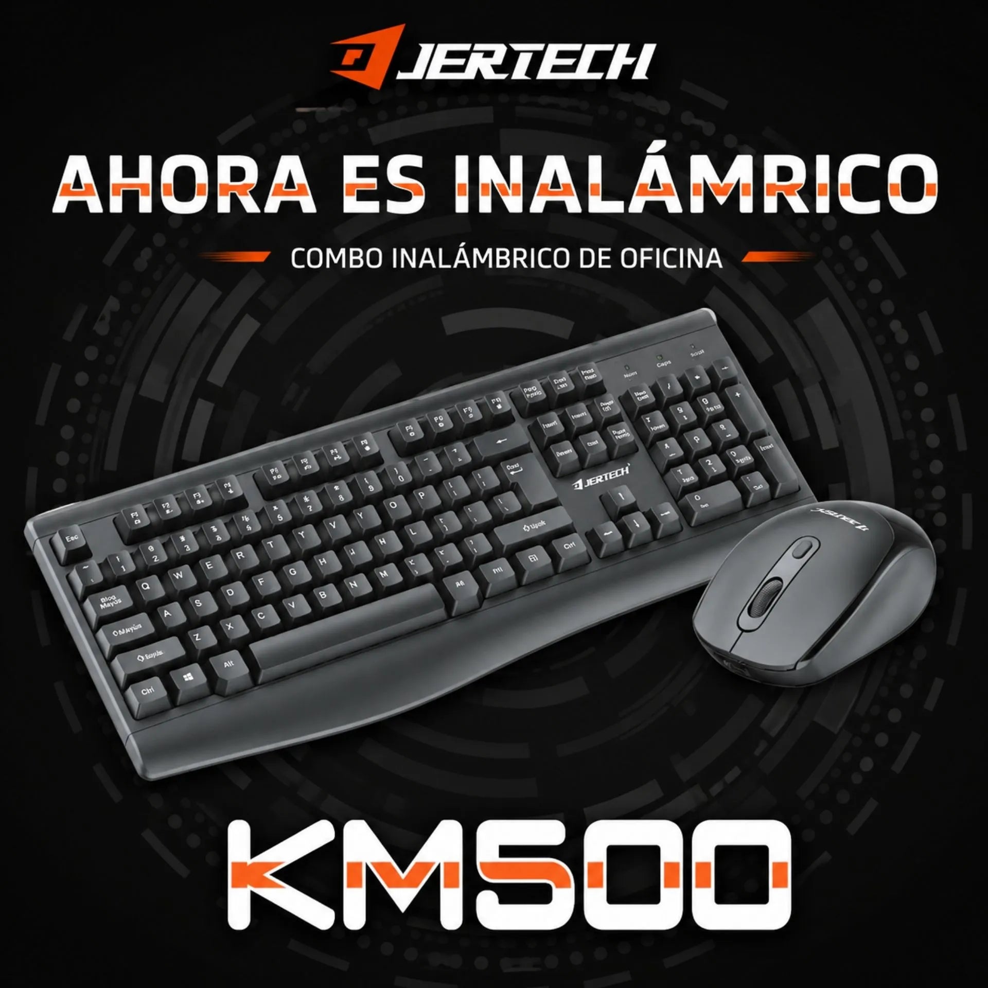 Combo Inalámbrico Teclado Con Reposamanos Y Mouse USB 2.4G Jertech KM500