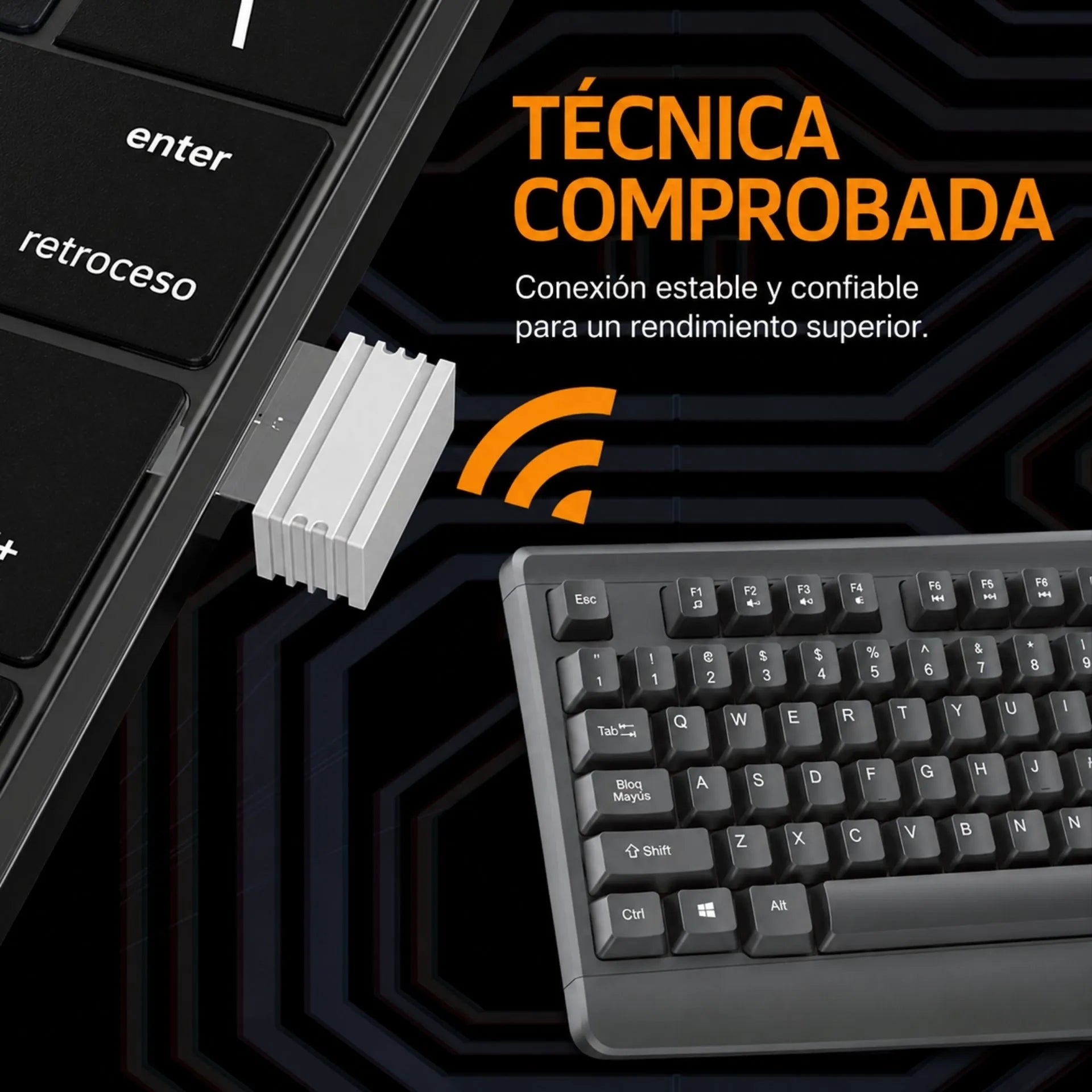 Combo Inalámbrico Teclado Con Reposamanos Y Mouse USB 2.4G Jertech KM500