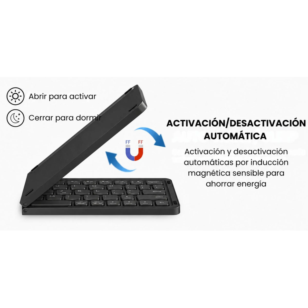 Teclado Plegable Bluetooth 5.0 Slim Con Teclas Silenciosas Y Batería Recargable HB-028