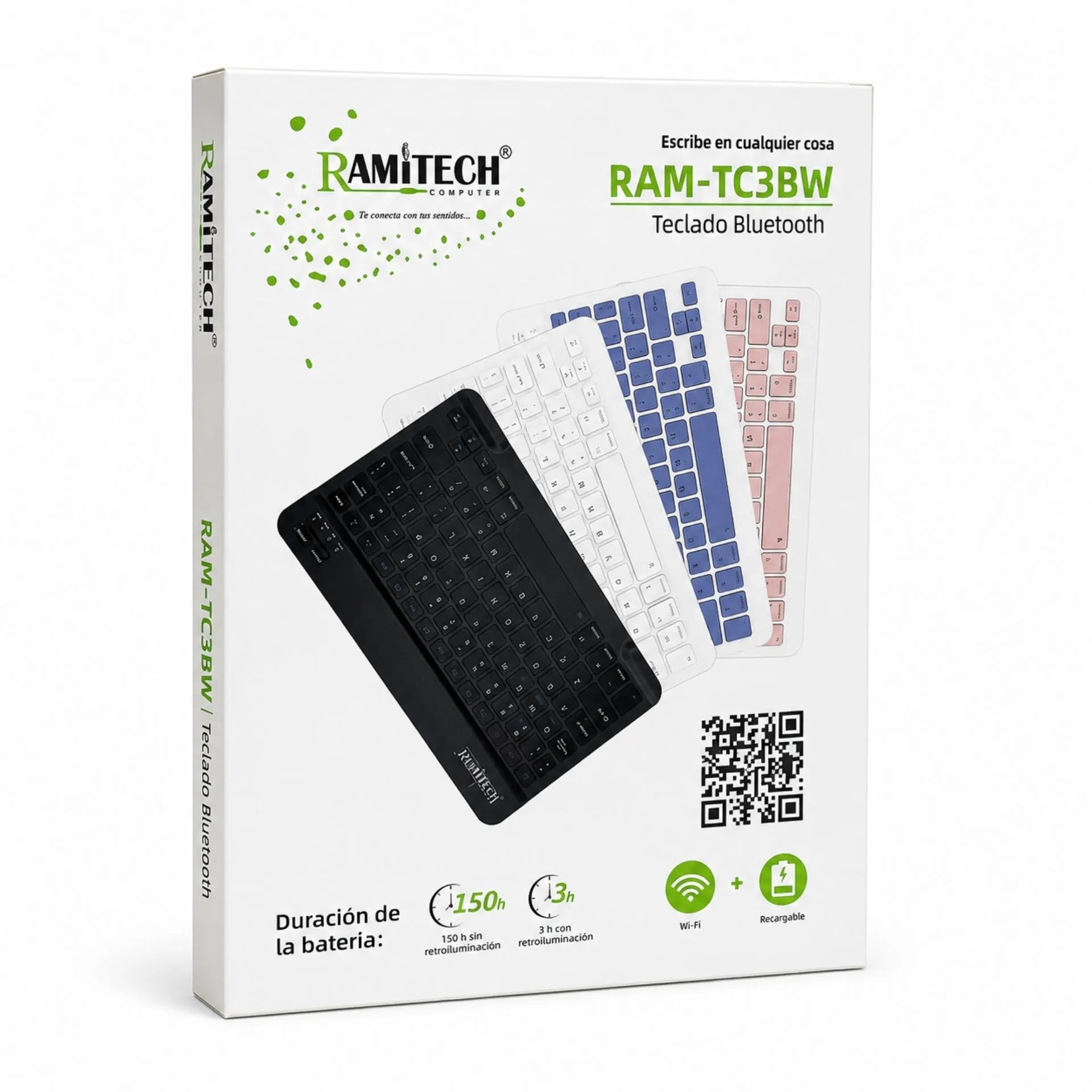 Teclado Inalámbrico Bluetooth Recargable con Retroiluminación Ramitech RAM-TC3B